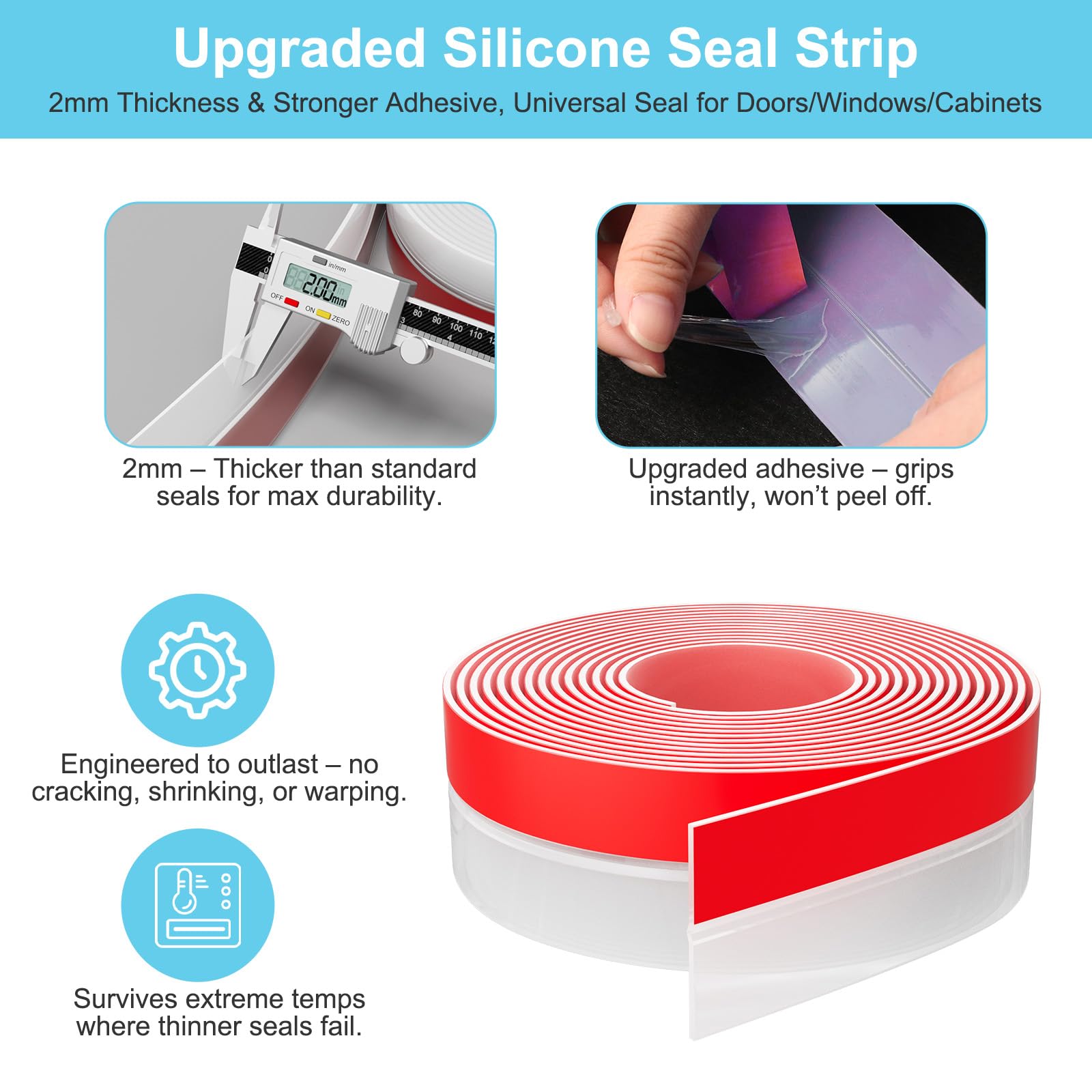 Weather Stripping Door Seal for Door Frames (20 Foot)