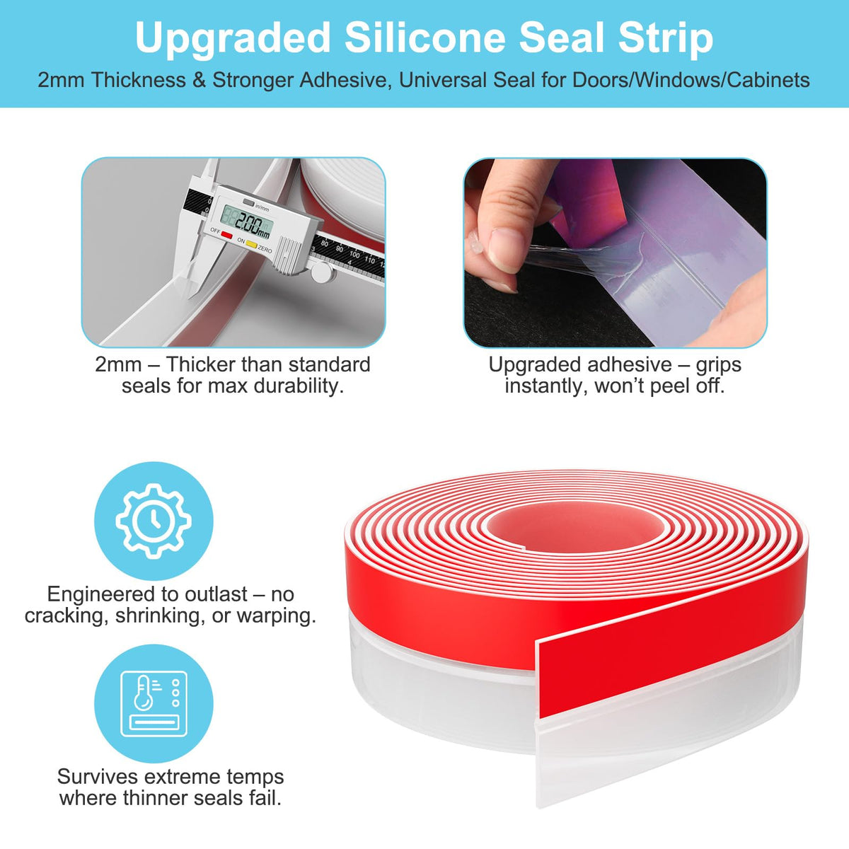 Weather Stripping Door Seal for Door Frames (20 Foot)