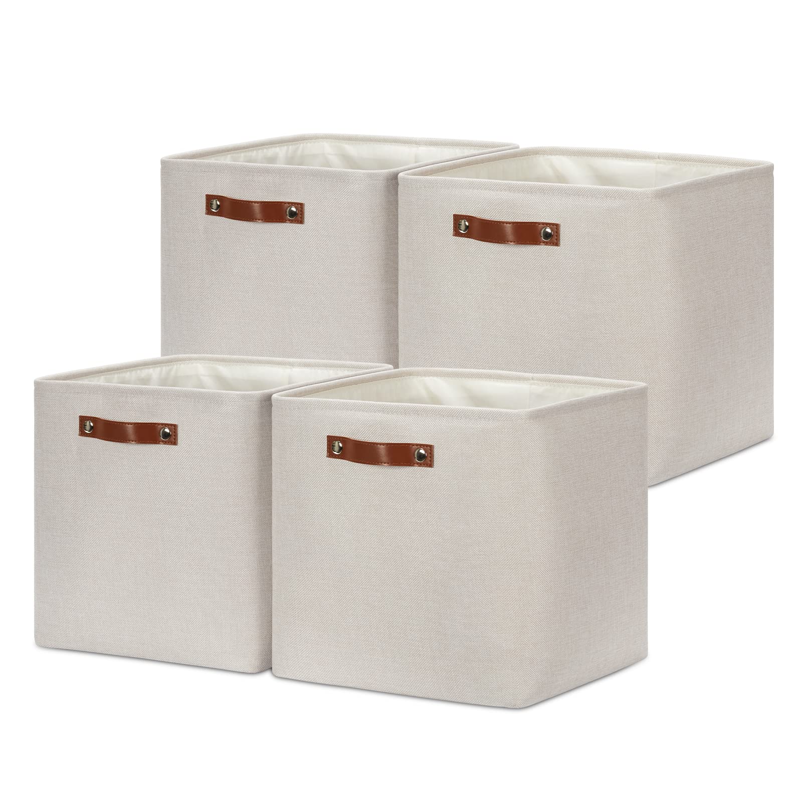 Storage Bins 4 Pack Of 13x13x13 Decorative Storage Cube Bins Suit Office (4 Count)