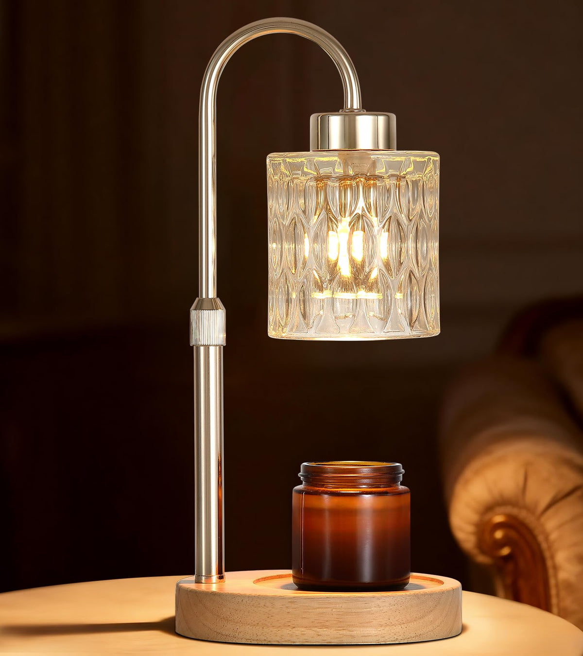 Gold Candle Warmer Lamp with Dimmer and Timer