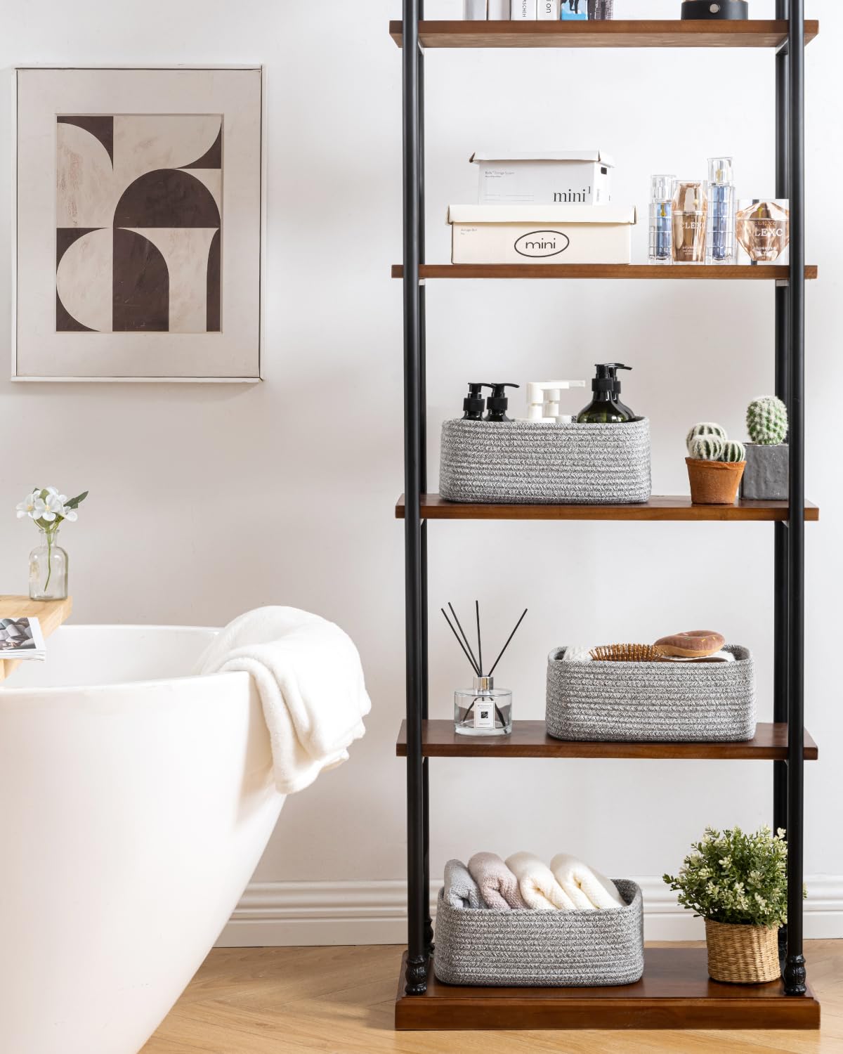 Small Woven Storage Basket for Organizing (3 Count)