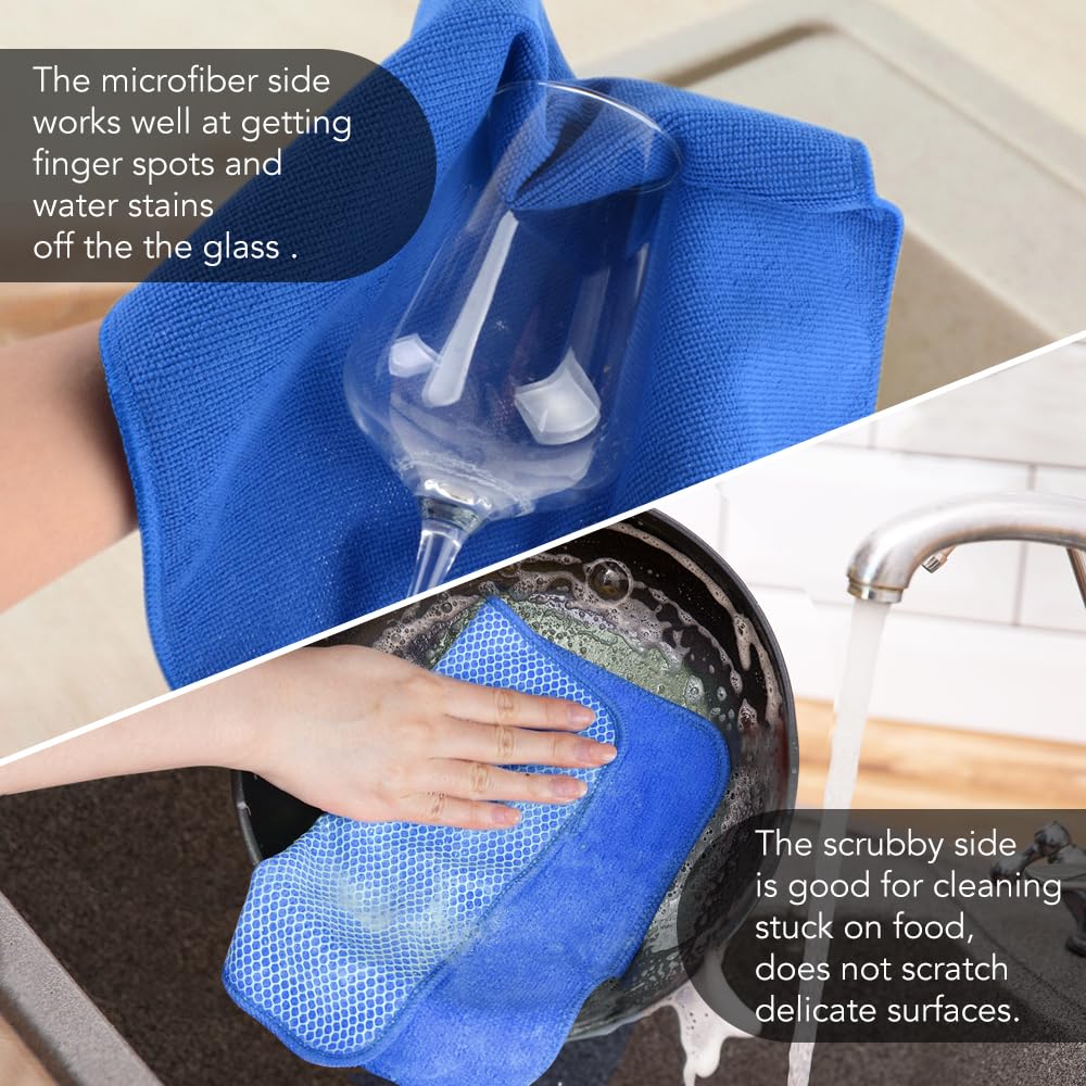Dish Cloths for Washing Dishes with Scrub Side (9 Count)