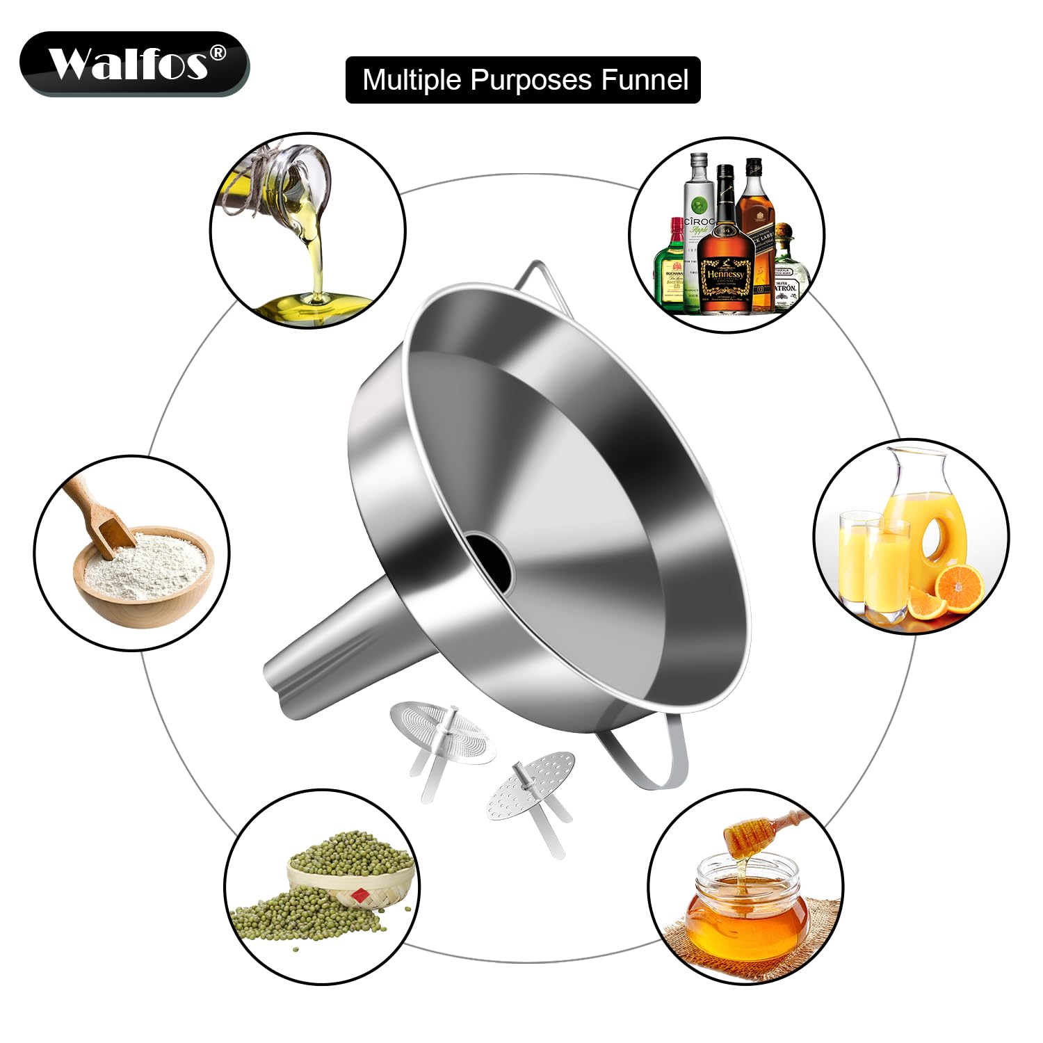 Extra Large Stainless Steel Funnel with Venting Slot