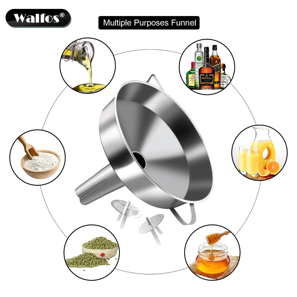 Extra Large Stainless Steel Funnel with Venting Slot