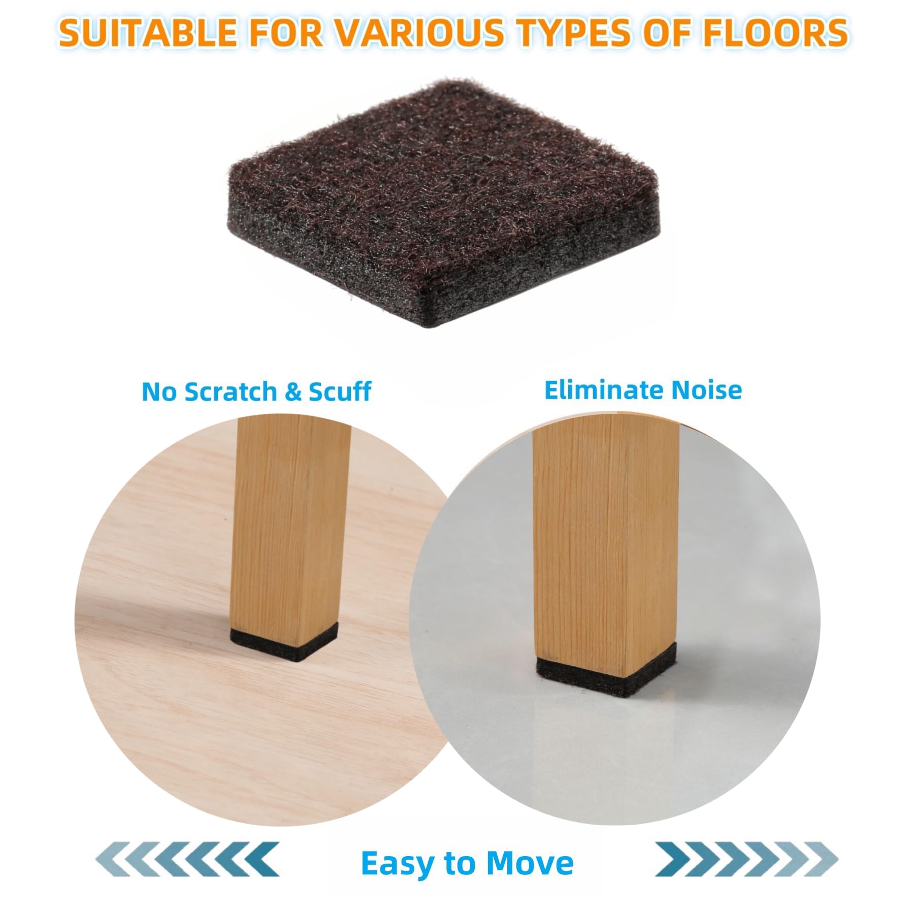 Felt Furniture Pads for Hardwood Floors (129 Count)