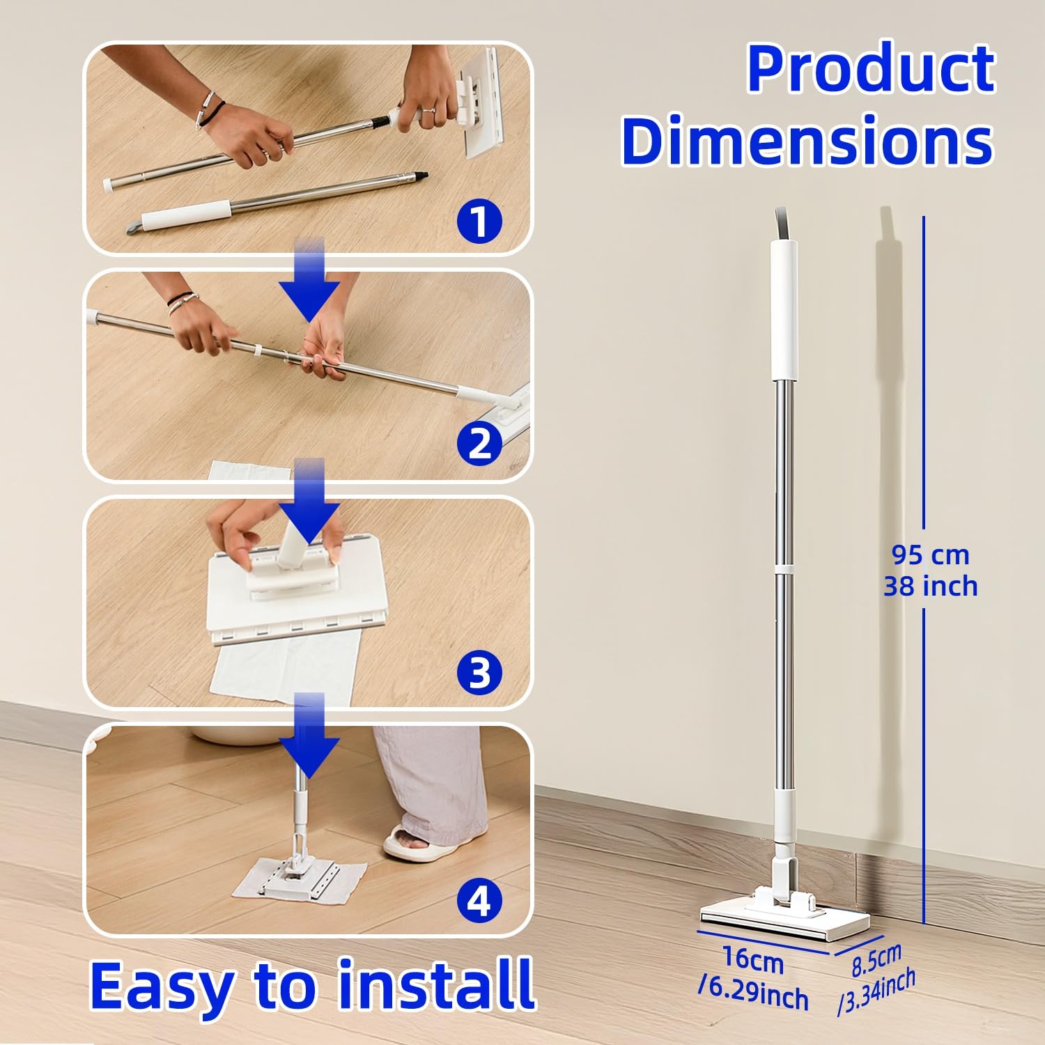 Press Grip Mini Mop with a Mini Foldable Desktop Mop