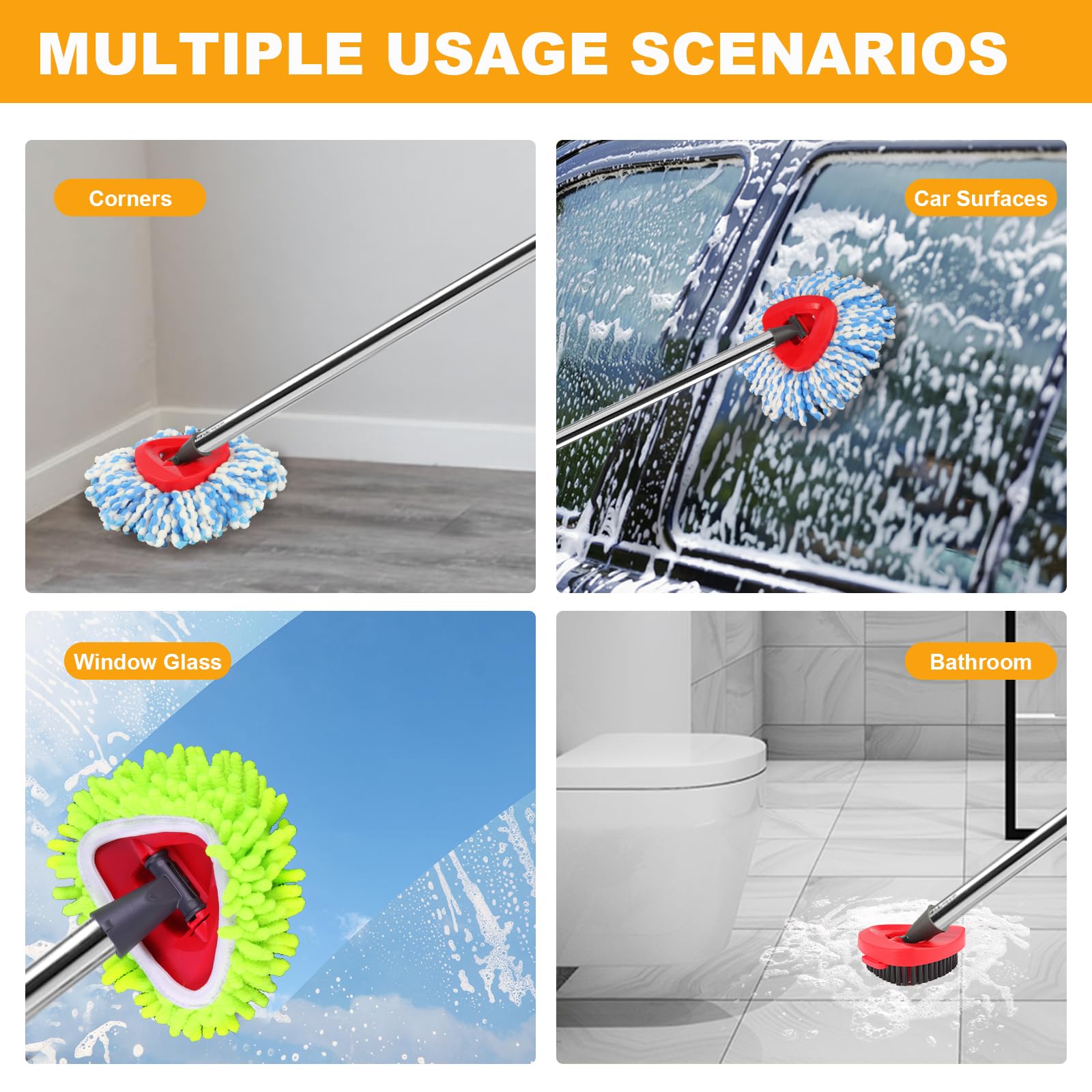 Mop Heads Replacements for OCedar RinseClean 2 Tank Spin Mop System