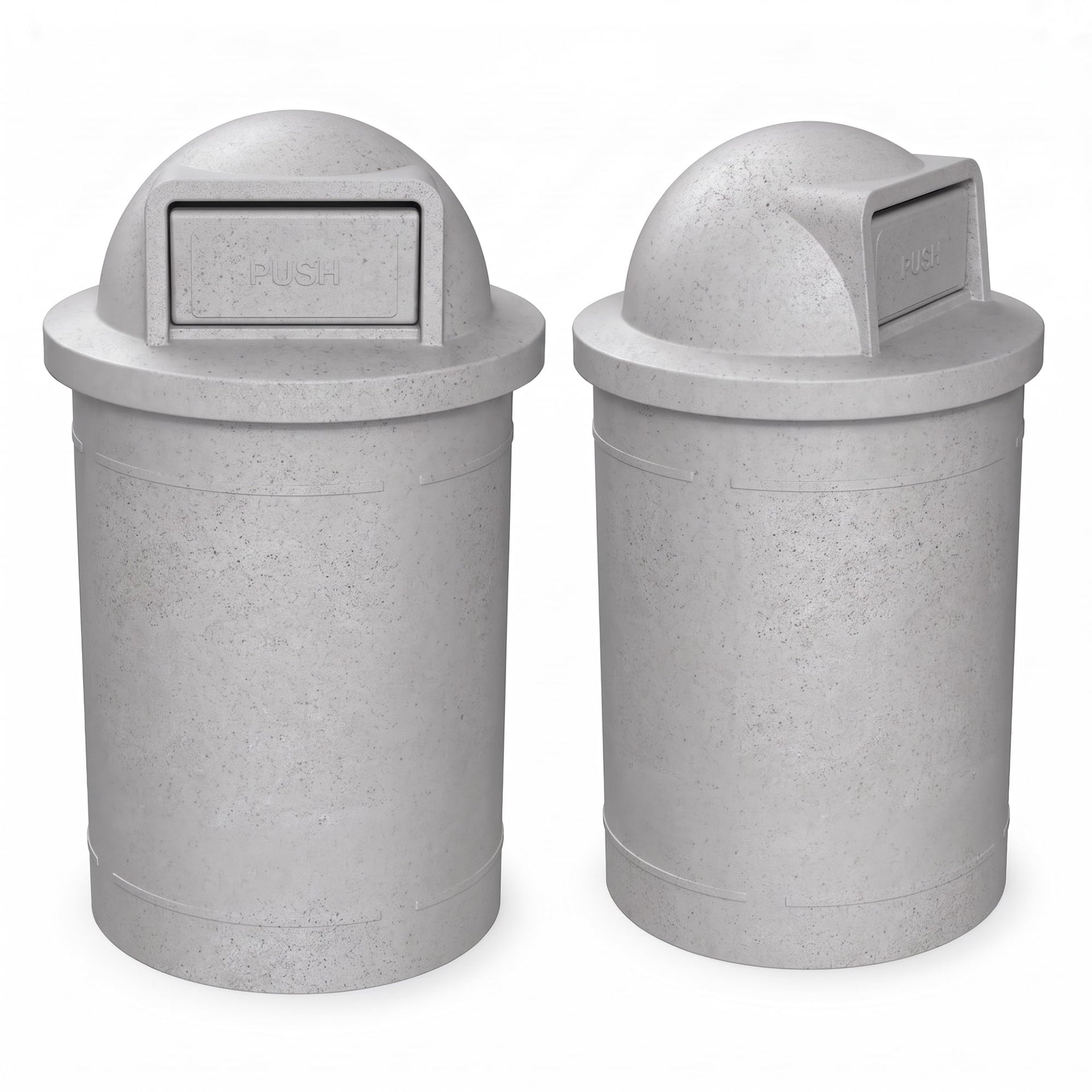 Campus Collection 55 Gallon Plastic Commercial Garbage Can with Push Lid