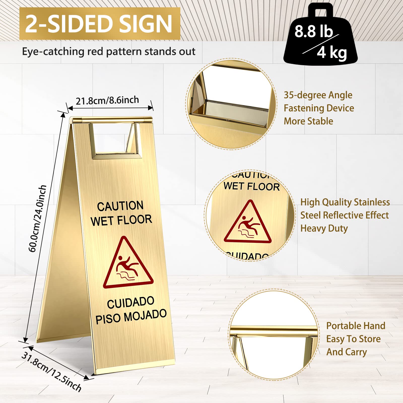 2 Pcs Wet Floor Sign (2 Count)