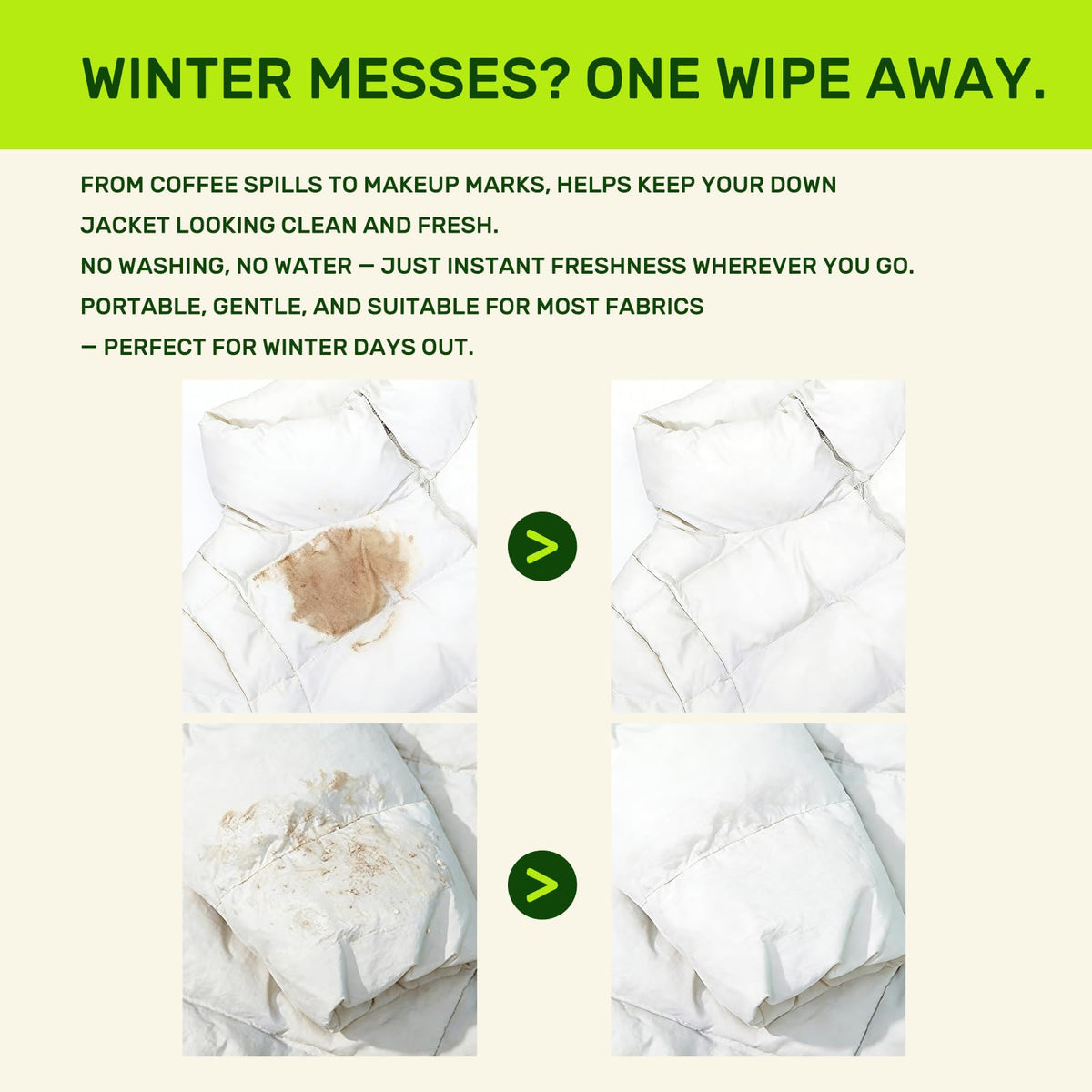 Stain Remover Wipes for Clothes & Fabric (100 Count)