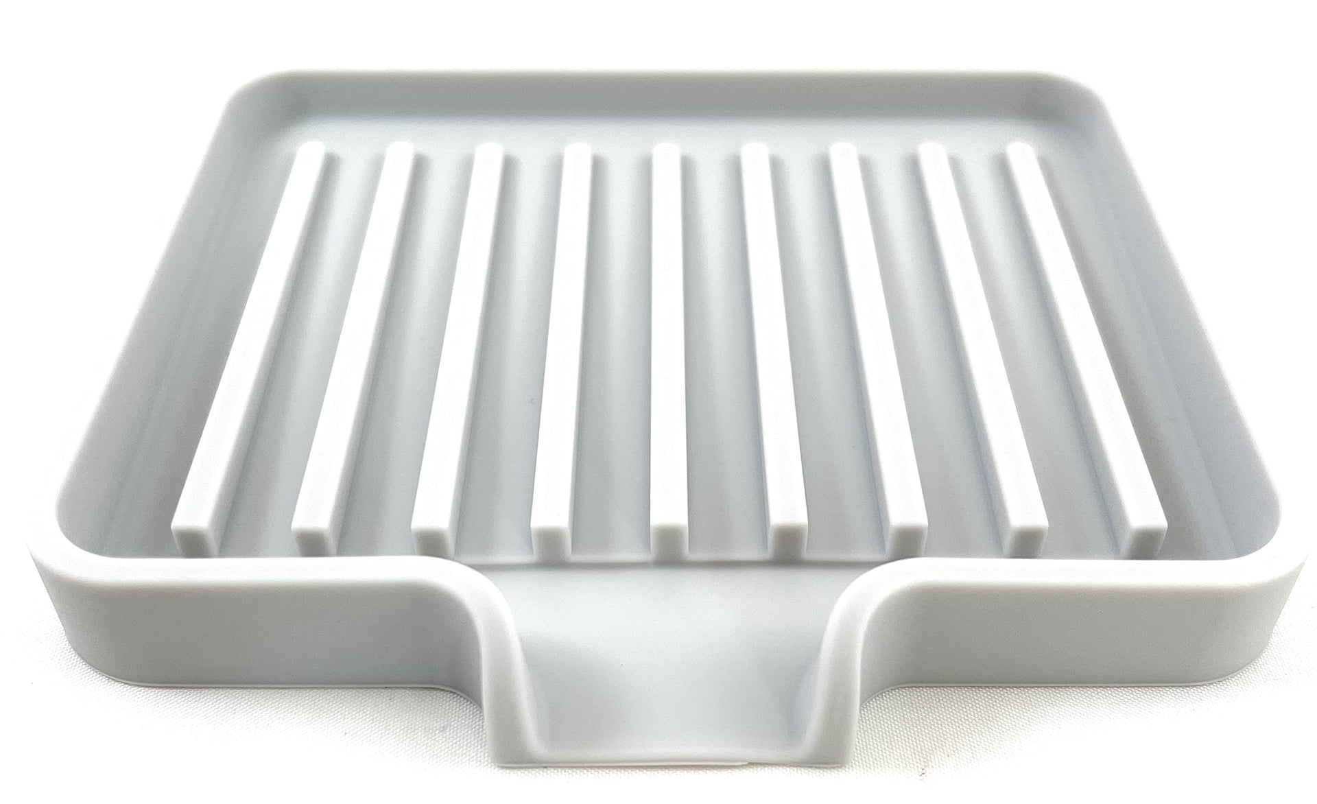 Silicone Soap Dish Tray and Sponge Holder with Drain Chute (2 Count)