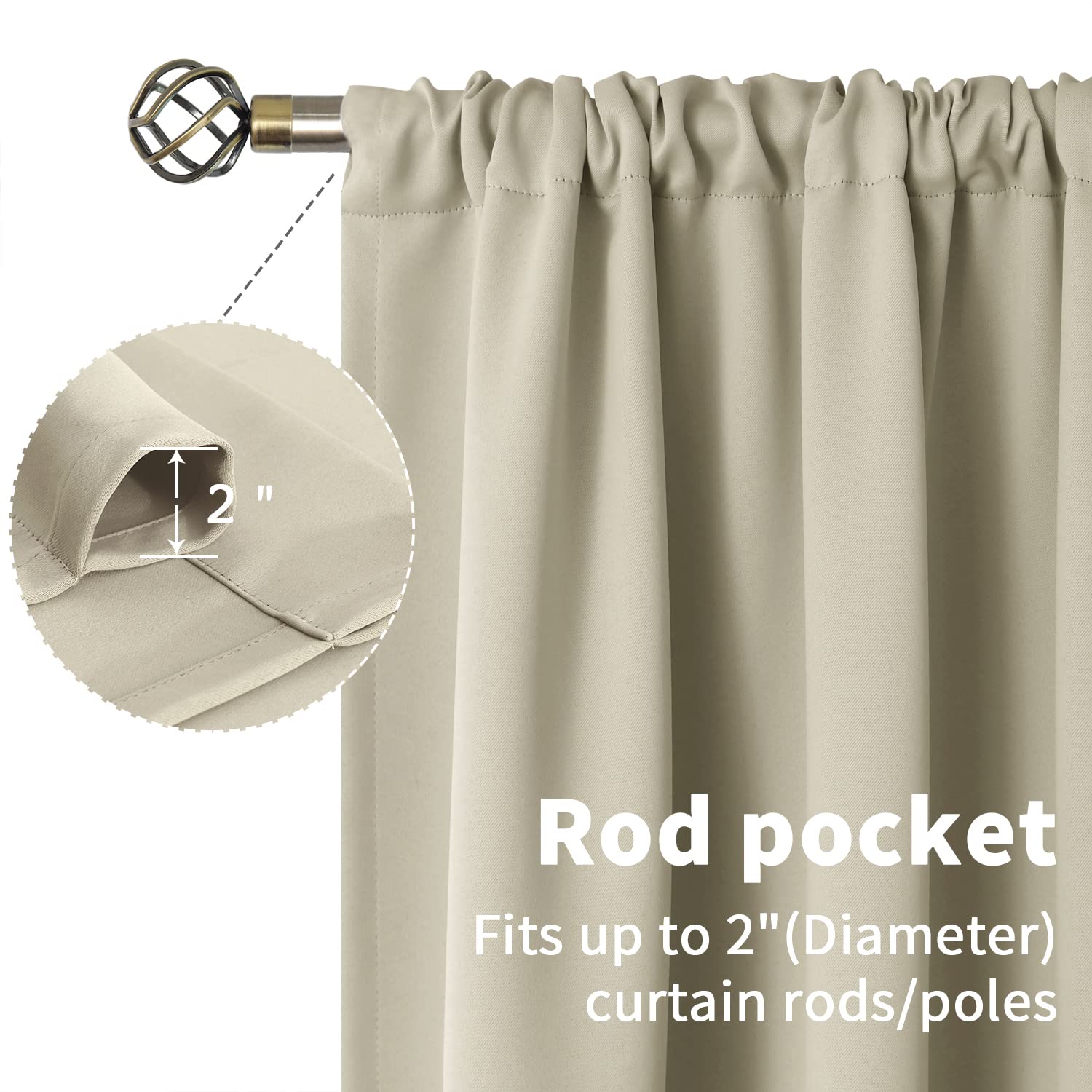 Light Camel Small Curtains 36 Inch Length (2 Count)