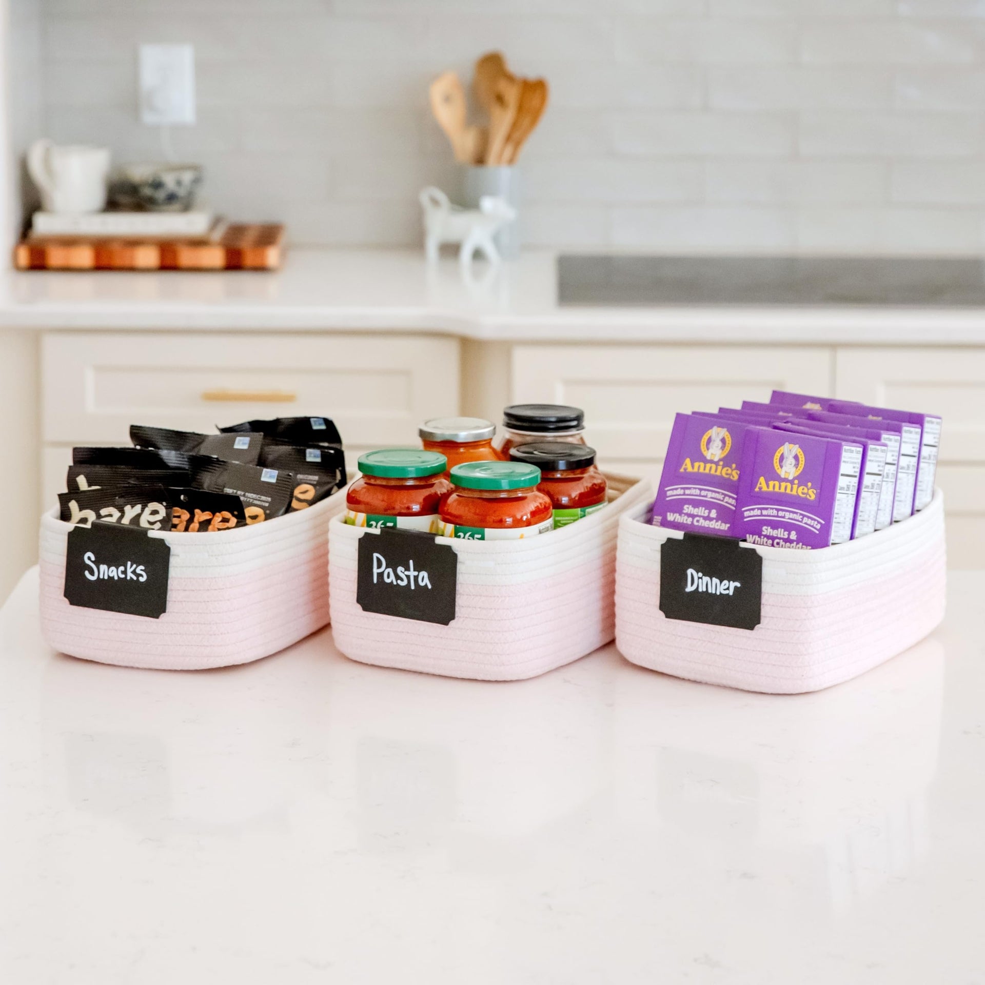 11.8"x8"x4.5” Rectangle Storage Baskets for Shelves 3 Pack (3 Count)