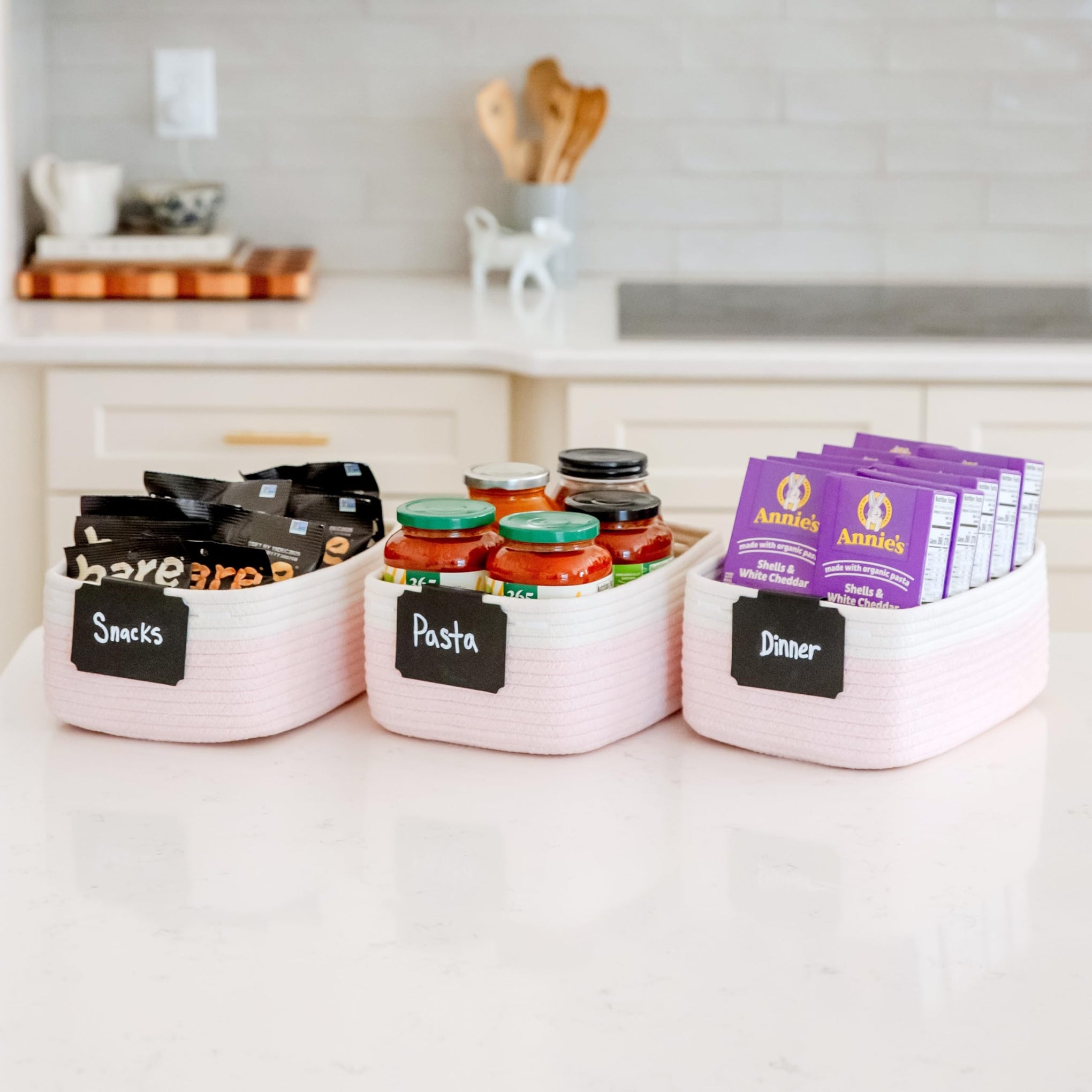 11.8"x8"x4.5” Rectangle Storage Baskets for Shelves 3 Pack (3 Count)