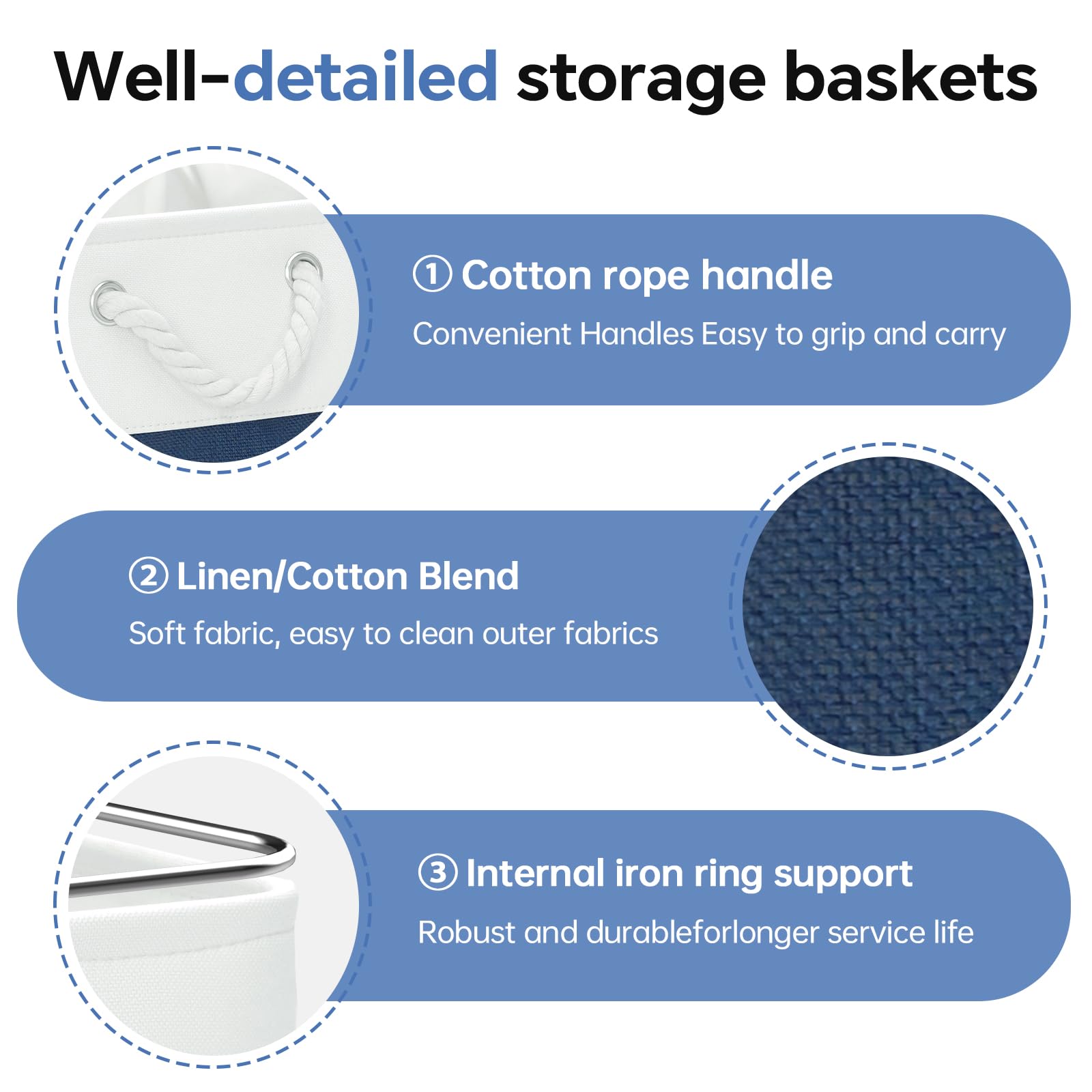 13x13x13 Inch Storage Cube Bins Foldable Organizer Baskets 6 Pack (6 Count)
