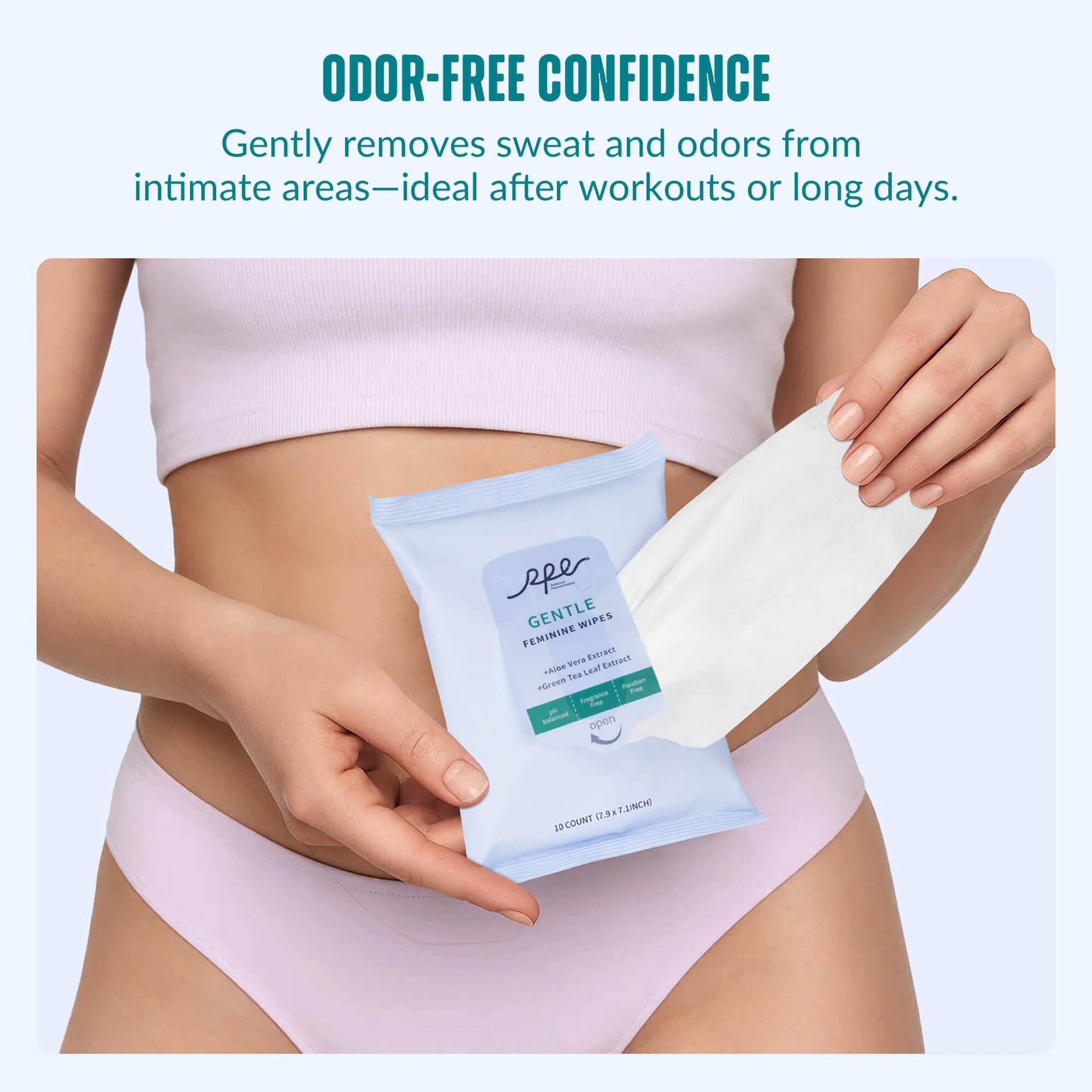 Large Feminine Wipes for Women (40 Count)