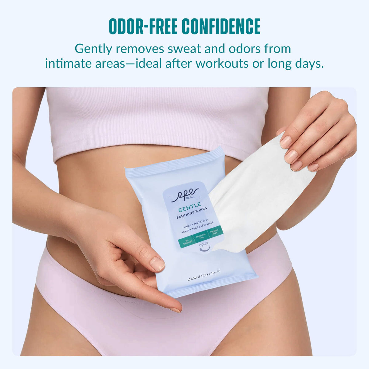 Large Feminine Wipes for Women (40 Count)