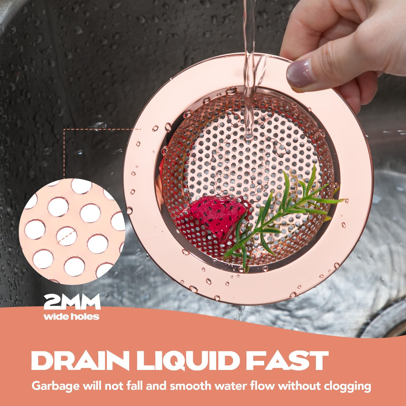 2 Pcs Kitchen Sink Drain Strainer 4.4 Inch (2 Count)
