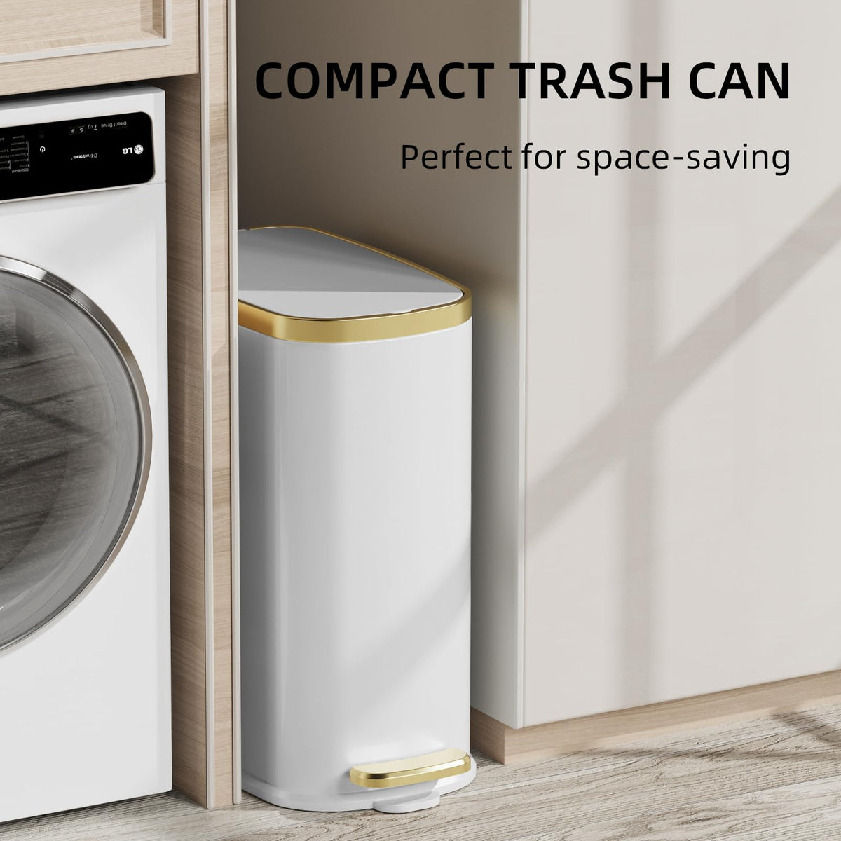 Small Bathroom Trash Can with Lid Soft Close