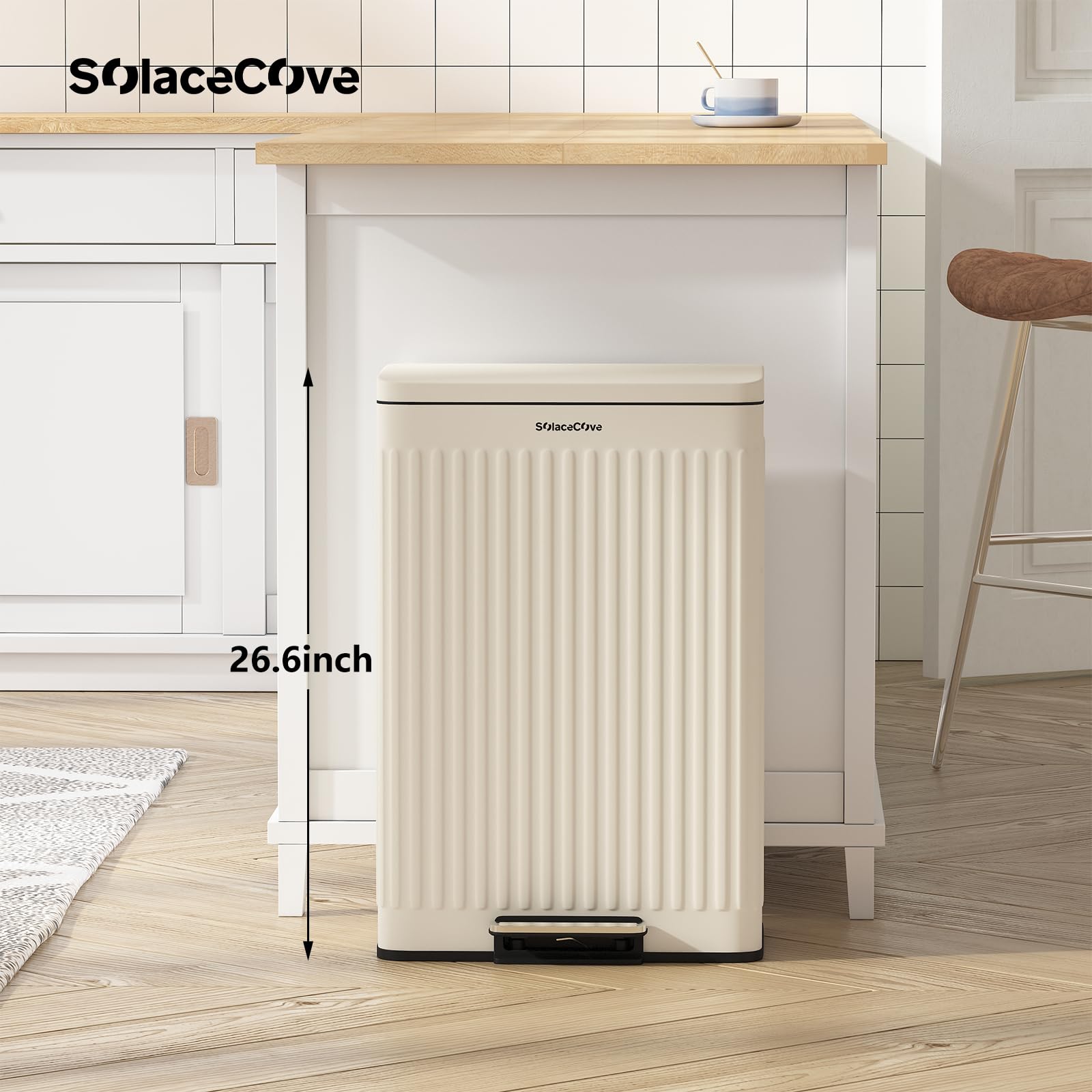 16 Gallon Kitchen Trash Can with Soft