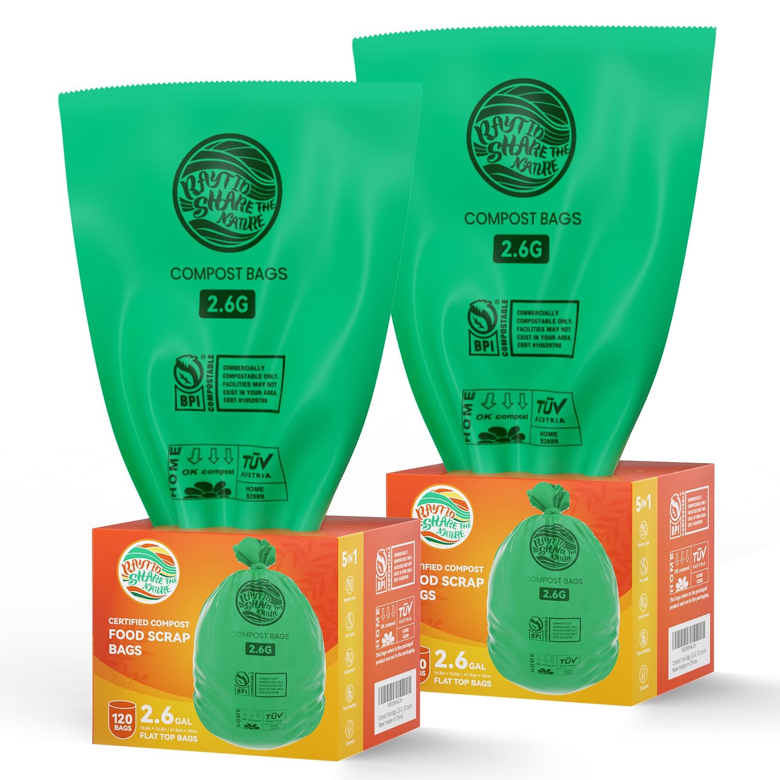 2.6 Gallon Compostable Trash Bags (240 Count)