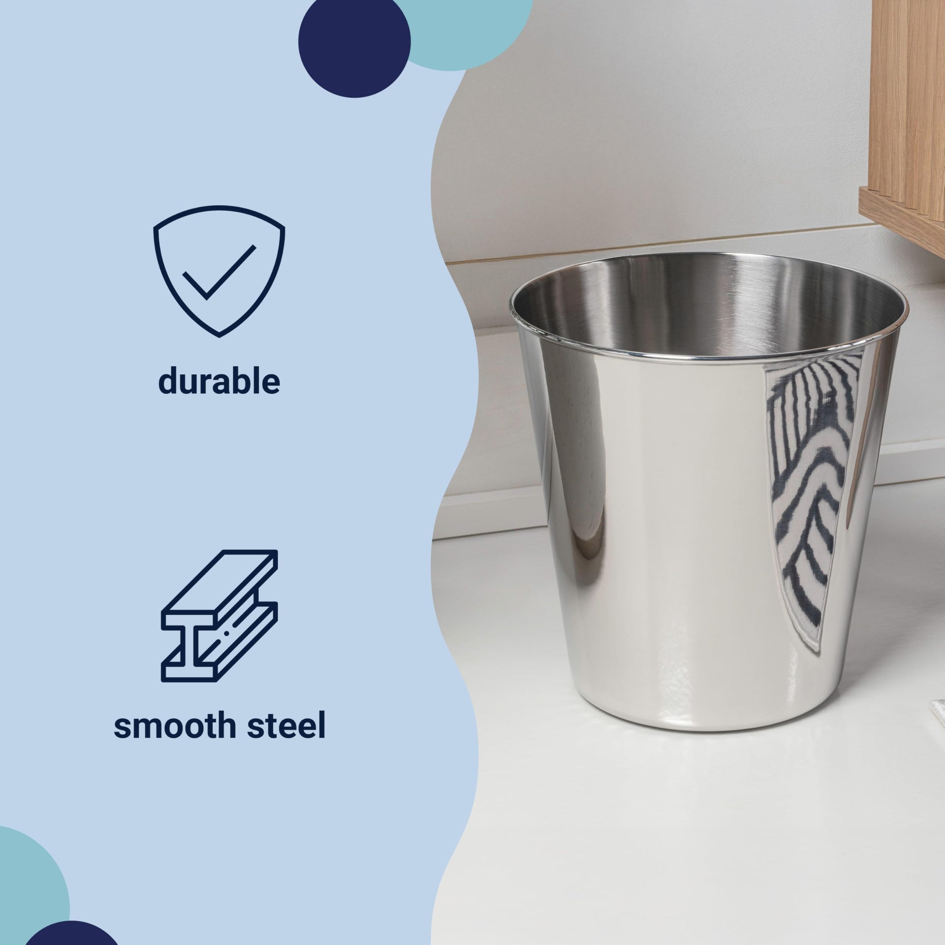 Nolan 2 Gal Smooth Steel Wastebasket