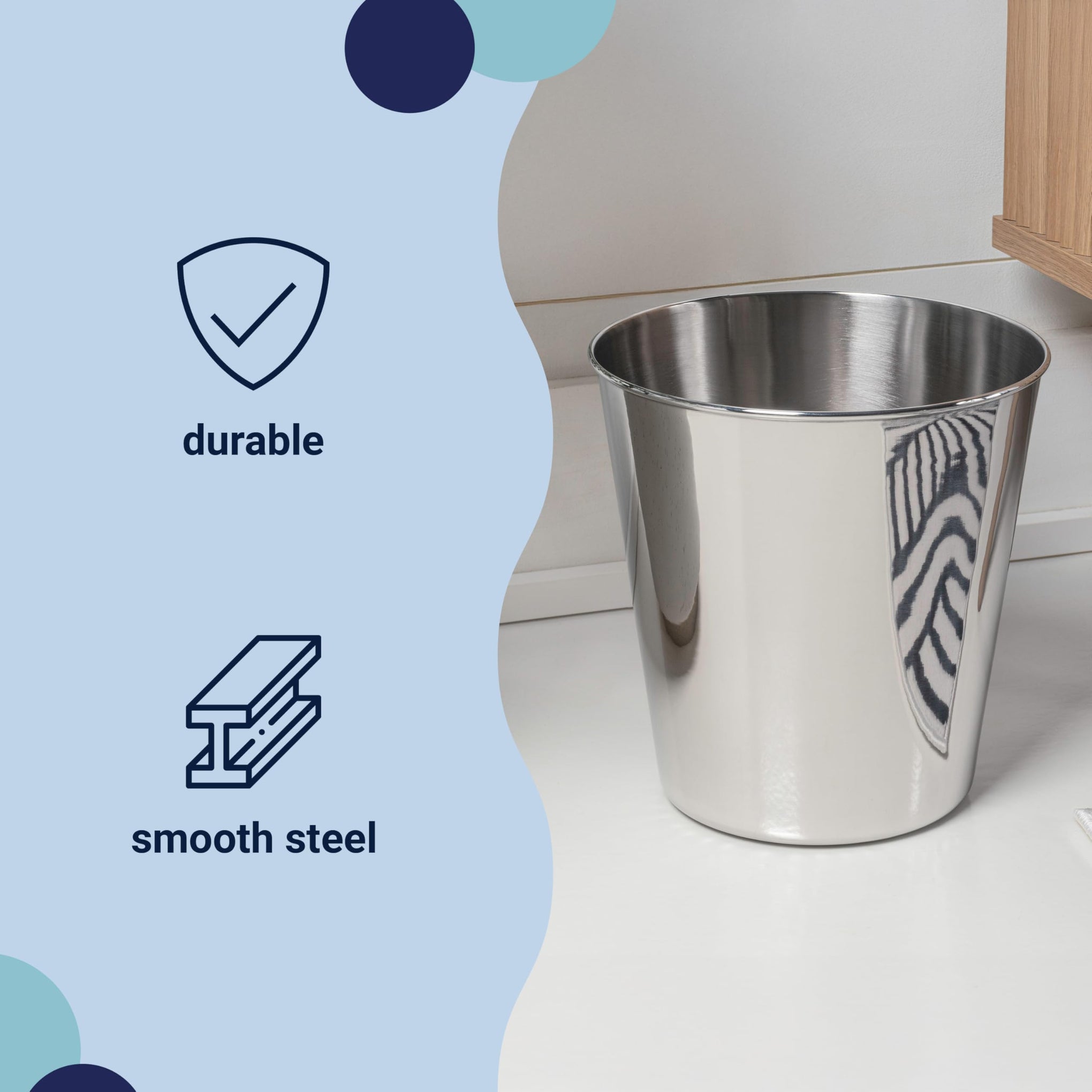 Nolan 2 Gal Smooth Steel Wastebasket