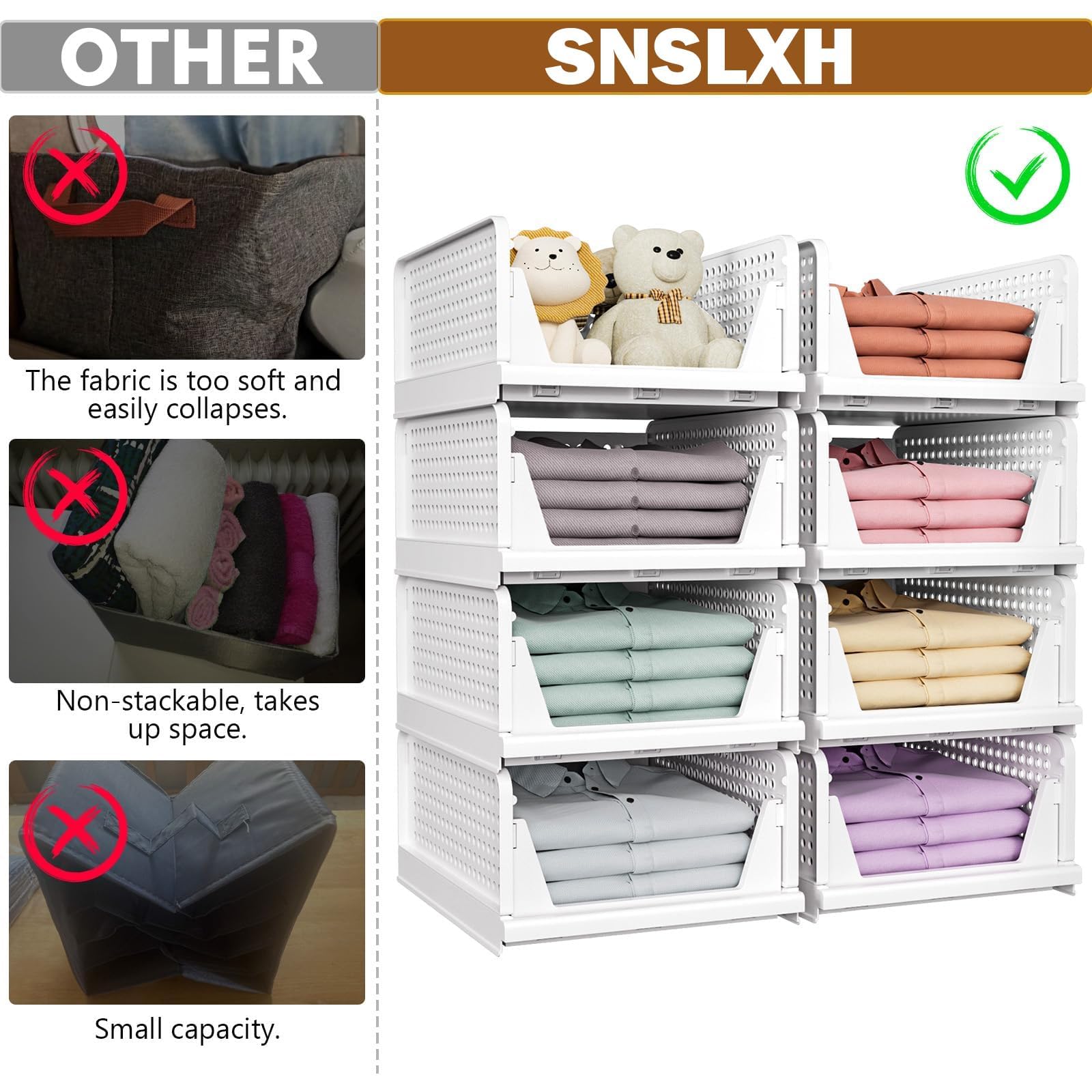 Upgraded Closet Organizers and Storage (5 Count)