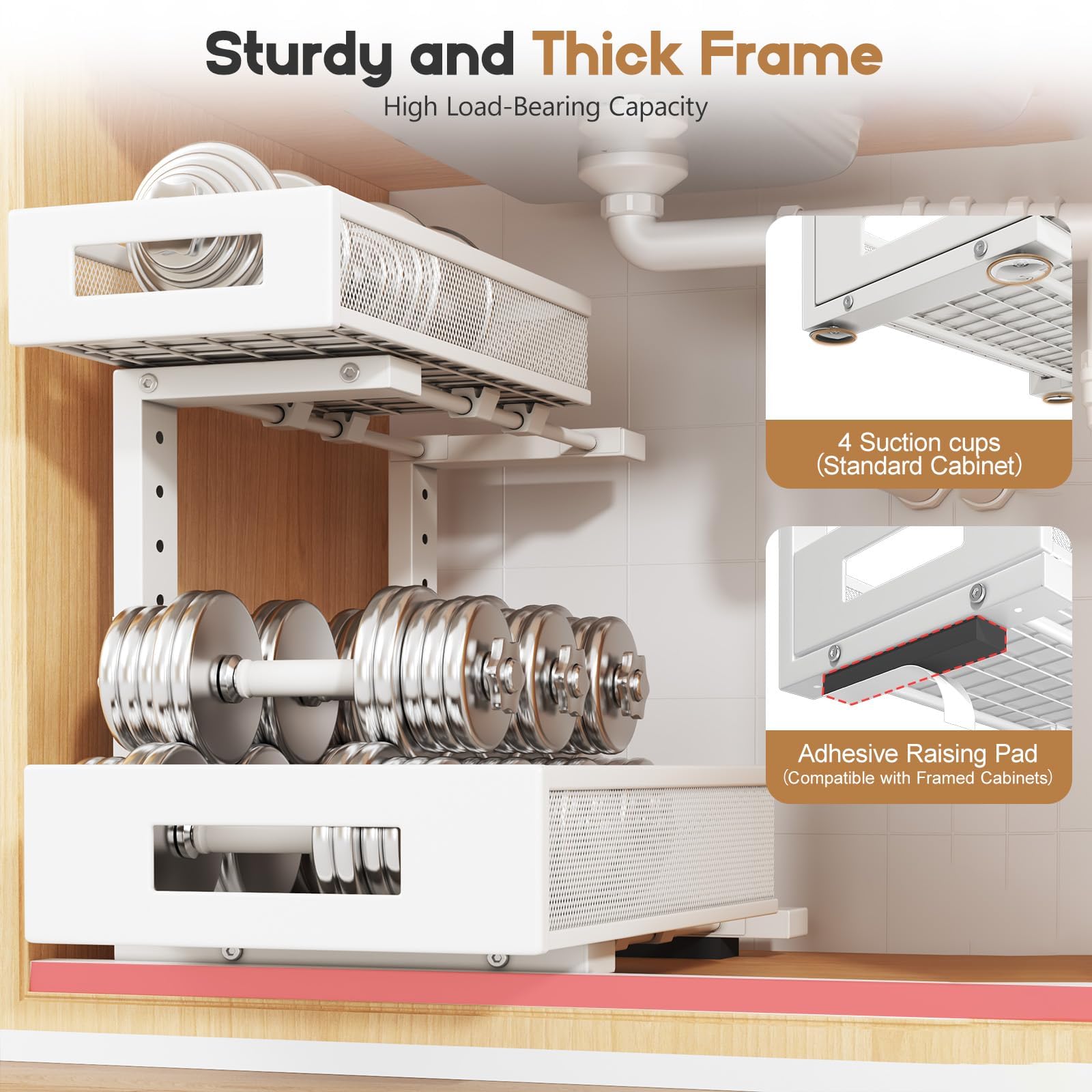 2 Pack Under Sink Storage Organizer (2 Count)