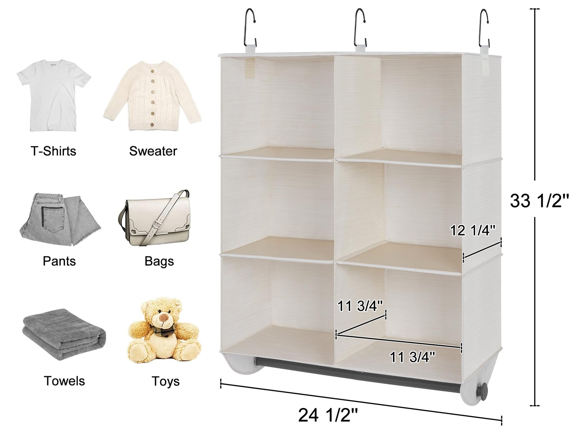 Hanging Closet Organizer with Rod