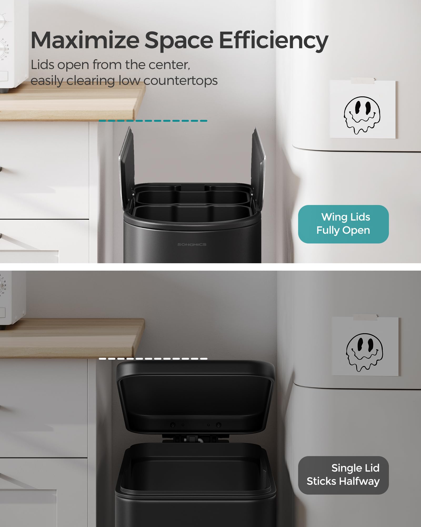 13 Gallon Dual Kitchen Trash Can