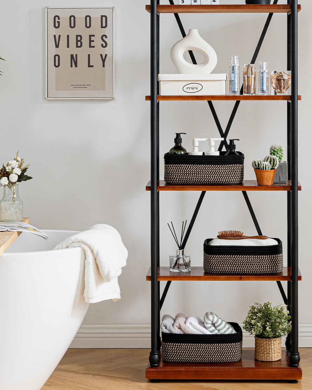 Small Woven Storage Basket for Organizing (3 Count)