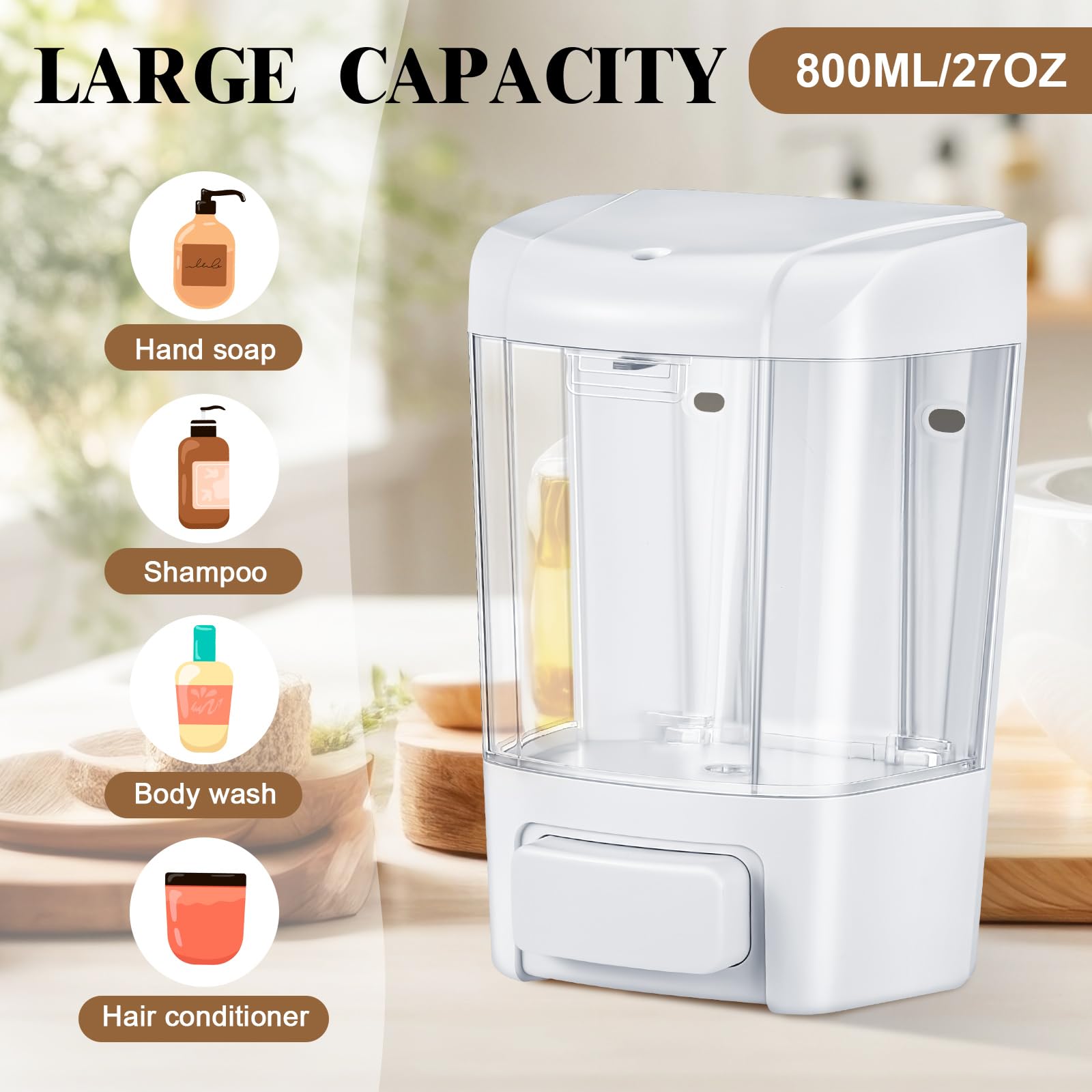 6 Pcs Wall Mounted Soap Dispenser (6 Count)