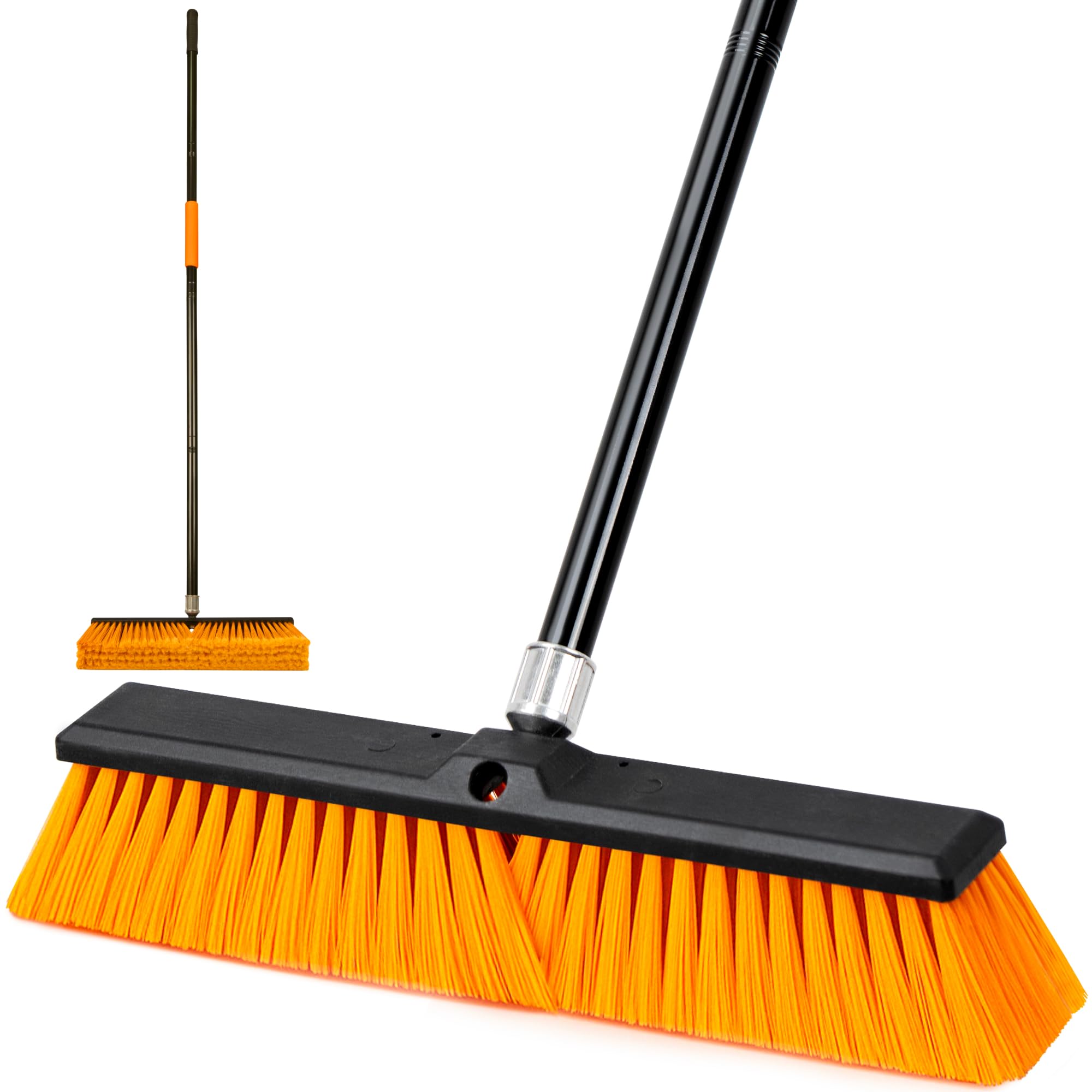 18’’ Push Broom Outdoor Heavy Duty with 59.4’’ Long Handle
