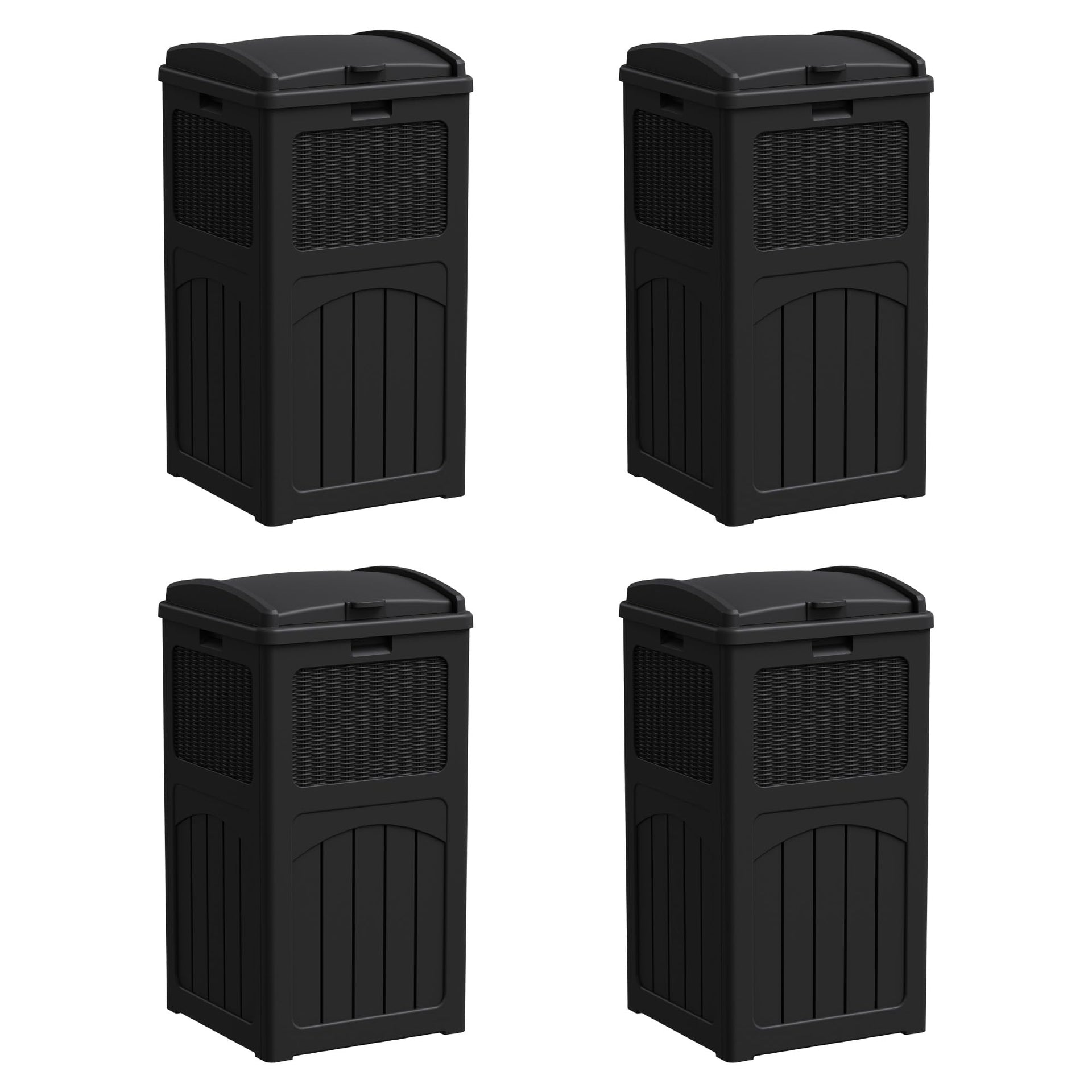 4 Pack Outdoor Trash Can with Lid