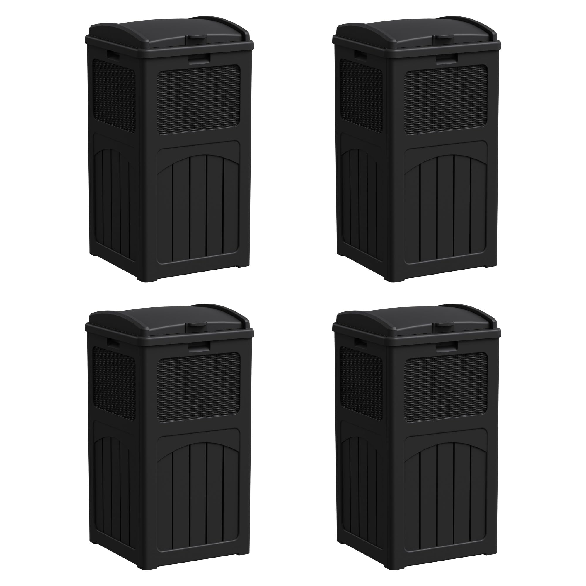 4 Pack Outdoor Trash Can with Lid