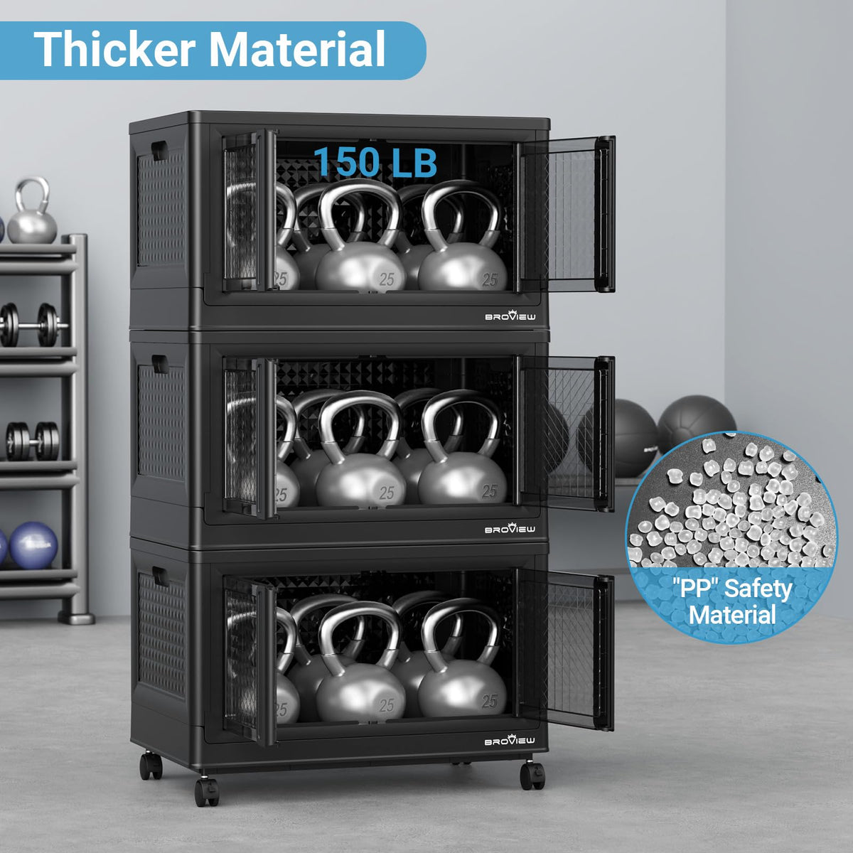500 Qt Stackable Storage Bins with Lids & Doors (5 Count)