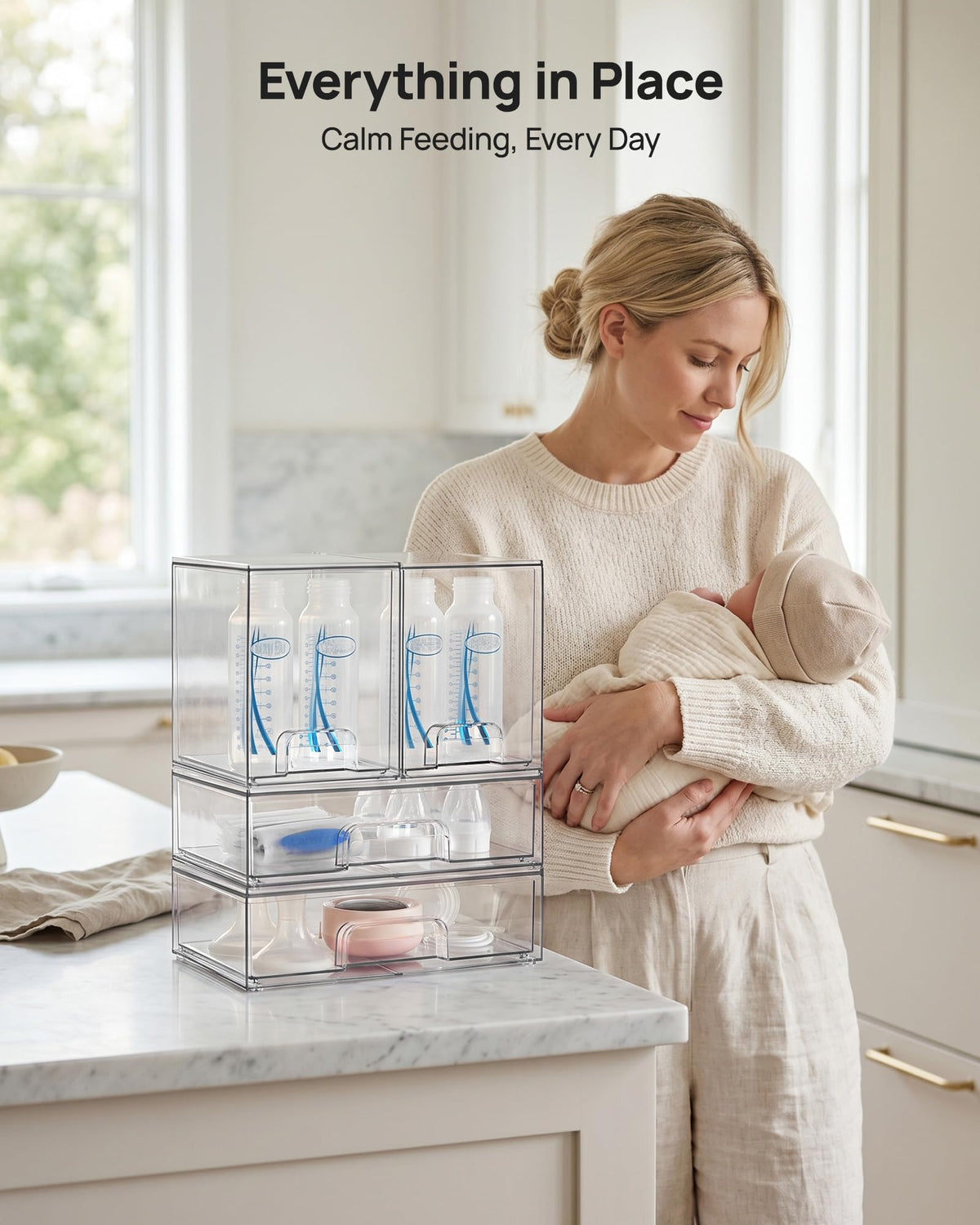 Clear Stackable Storage Drawers Set of 8 (8 Count)