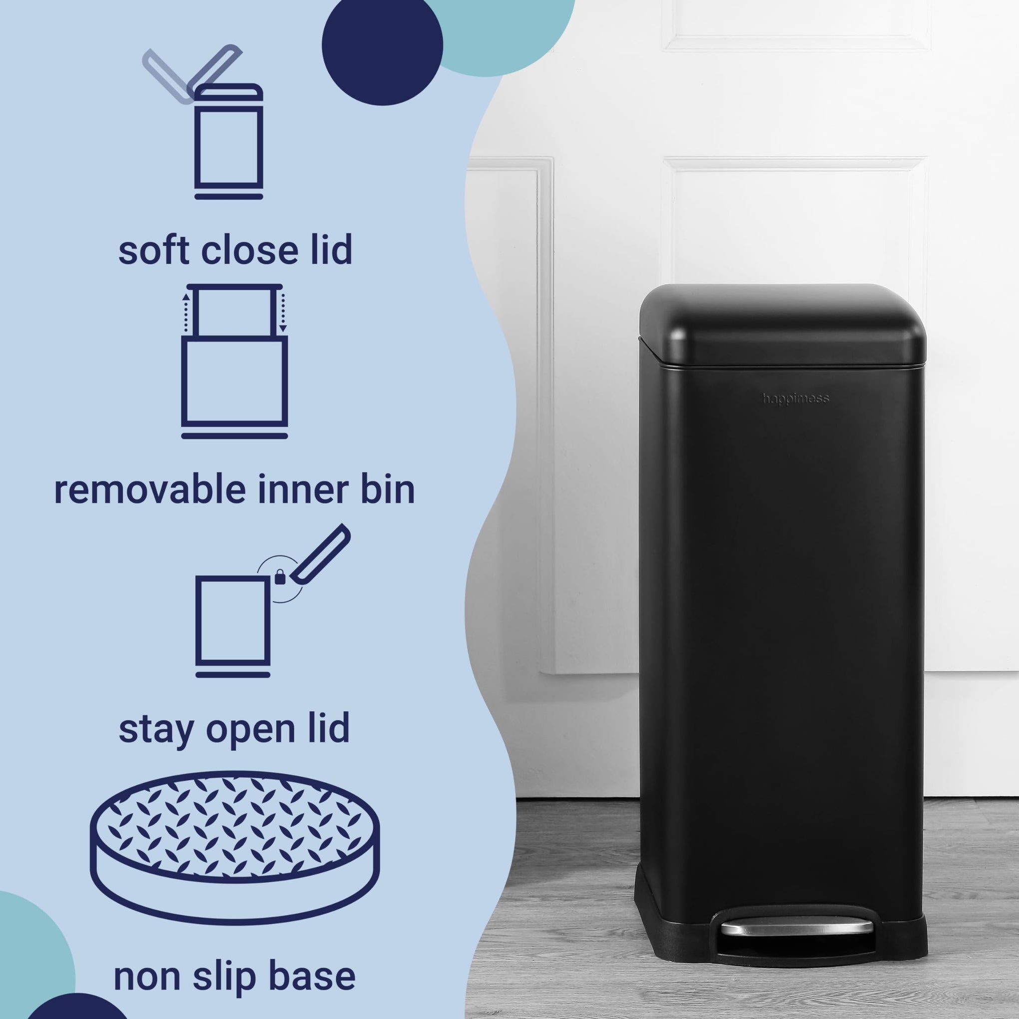 Betty 8 Gal Step Trash Can Soft