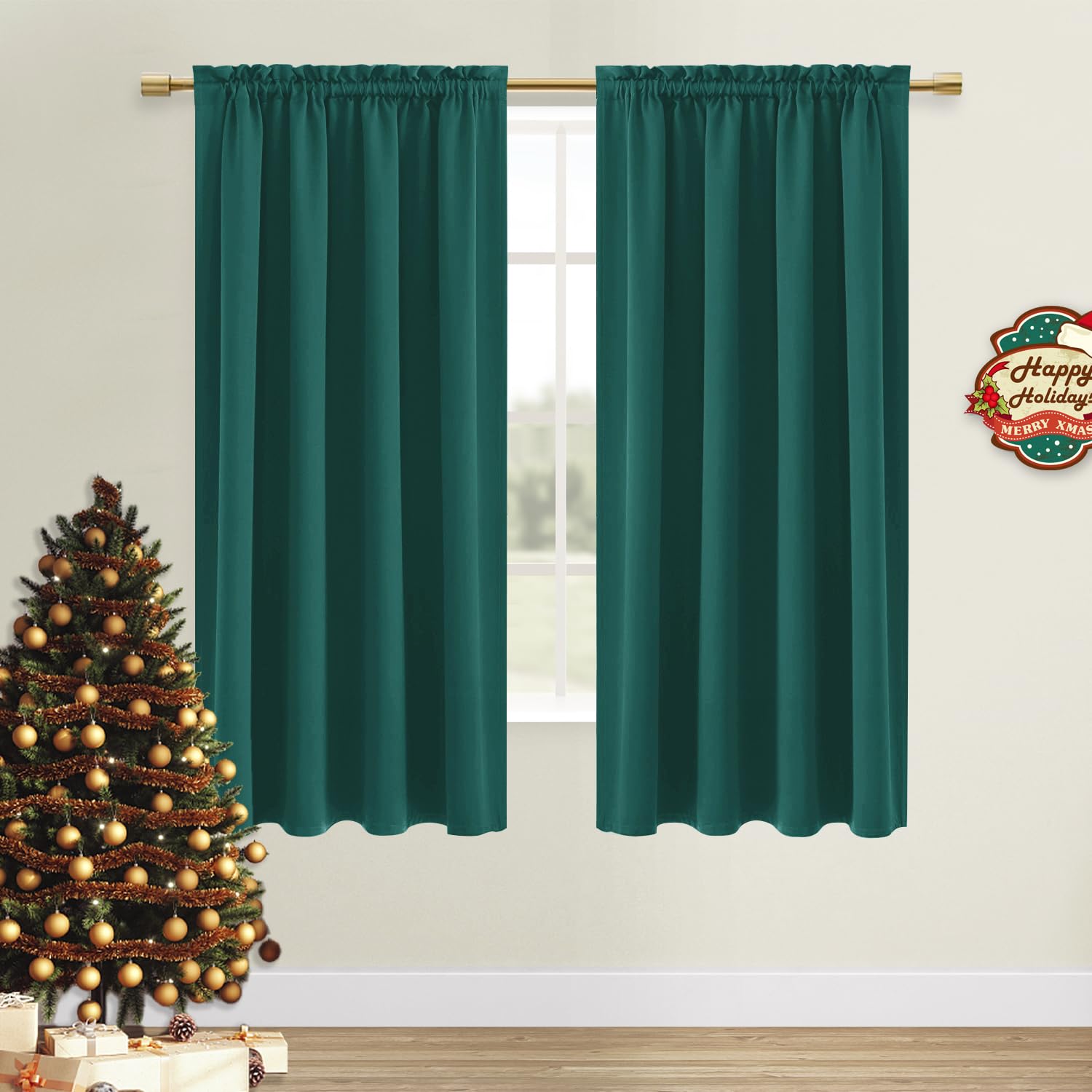 Blackout Curtains for Bedroom Living Room 42 x 63 Inch Long 2 Panels (2 Count)