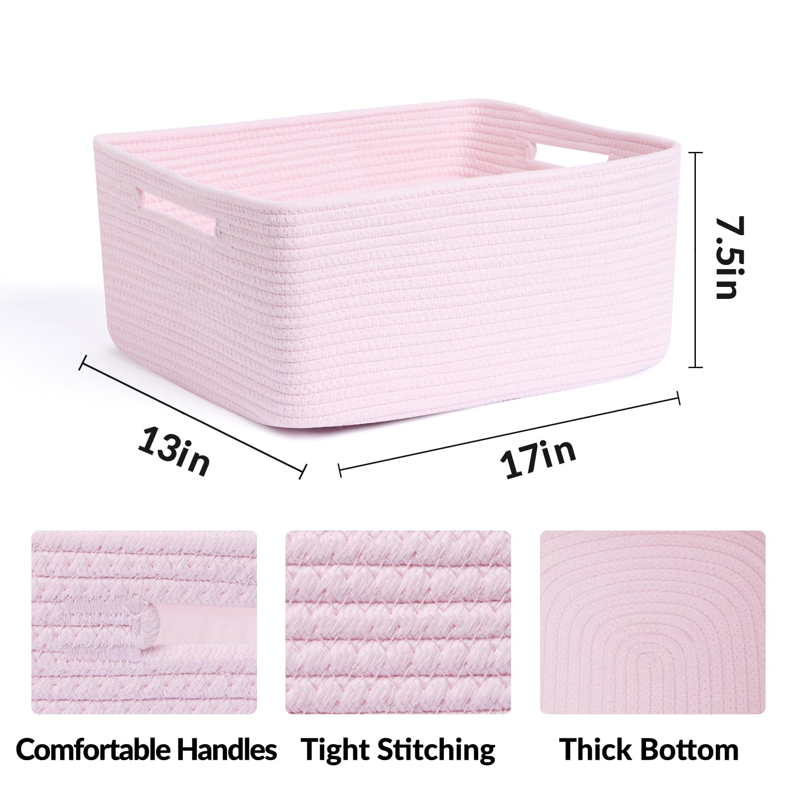 Large Storage Baskets for Shelves (3 Count)