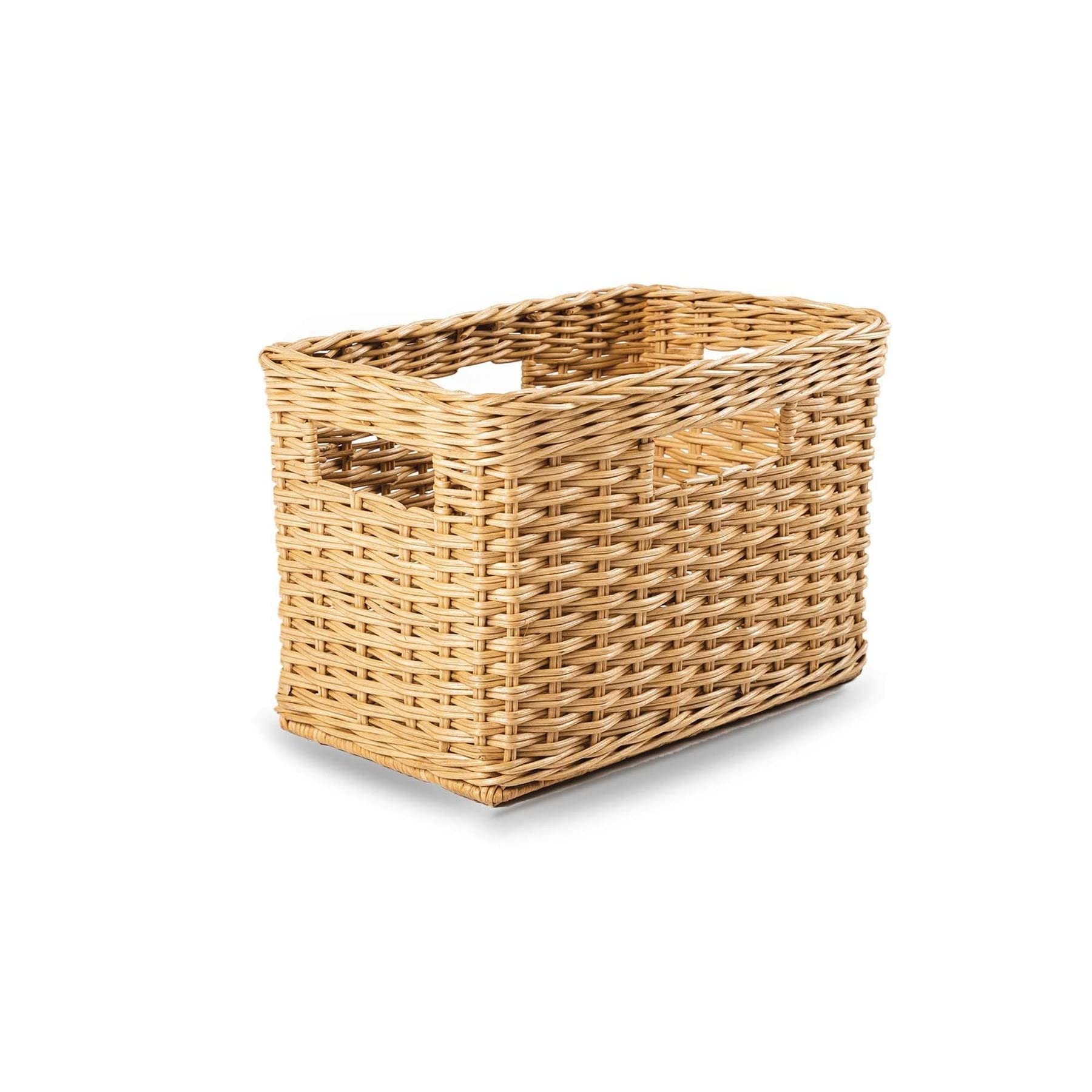 Tall Rectangular Wicker Storage Basket