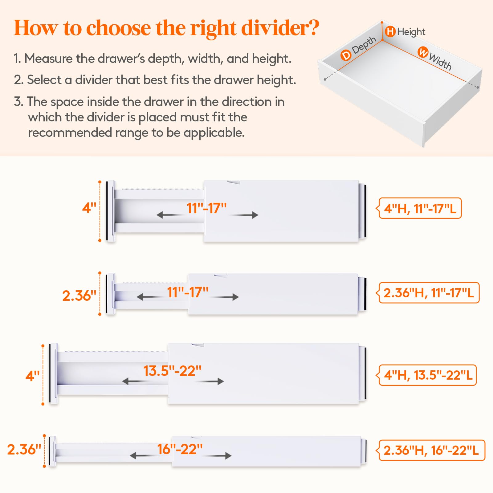 5 Pack Upgrade Drawer Dividers for Clothes (5 Count)