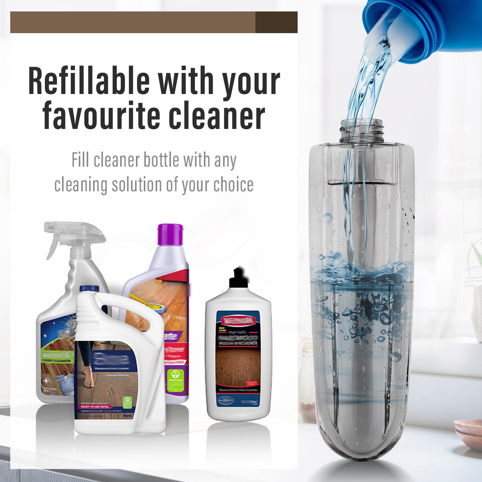 Wet Spray Mop for Floor Cleaning with 14 oz Bottle & 3 Microfiber Pads