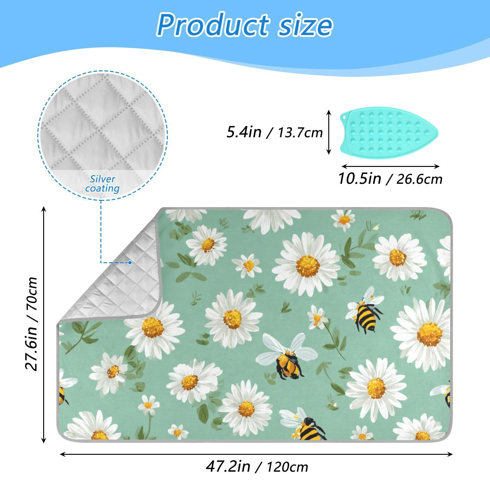 Ironing Mat Portable Ironing Pad Ironing Blanket for Table Top Heat Resistance Double