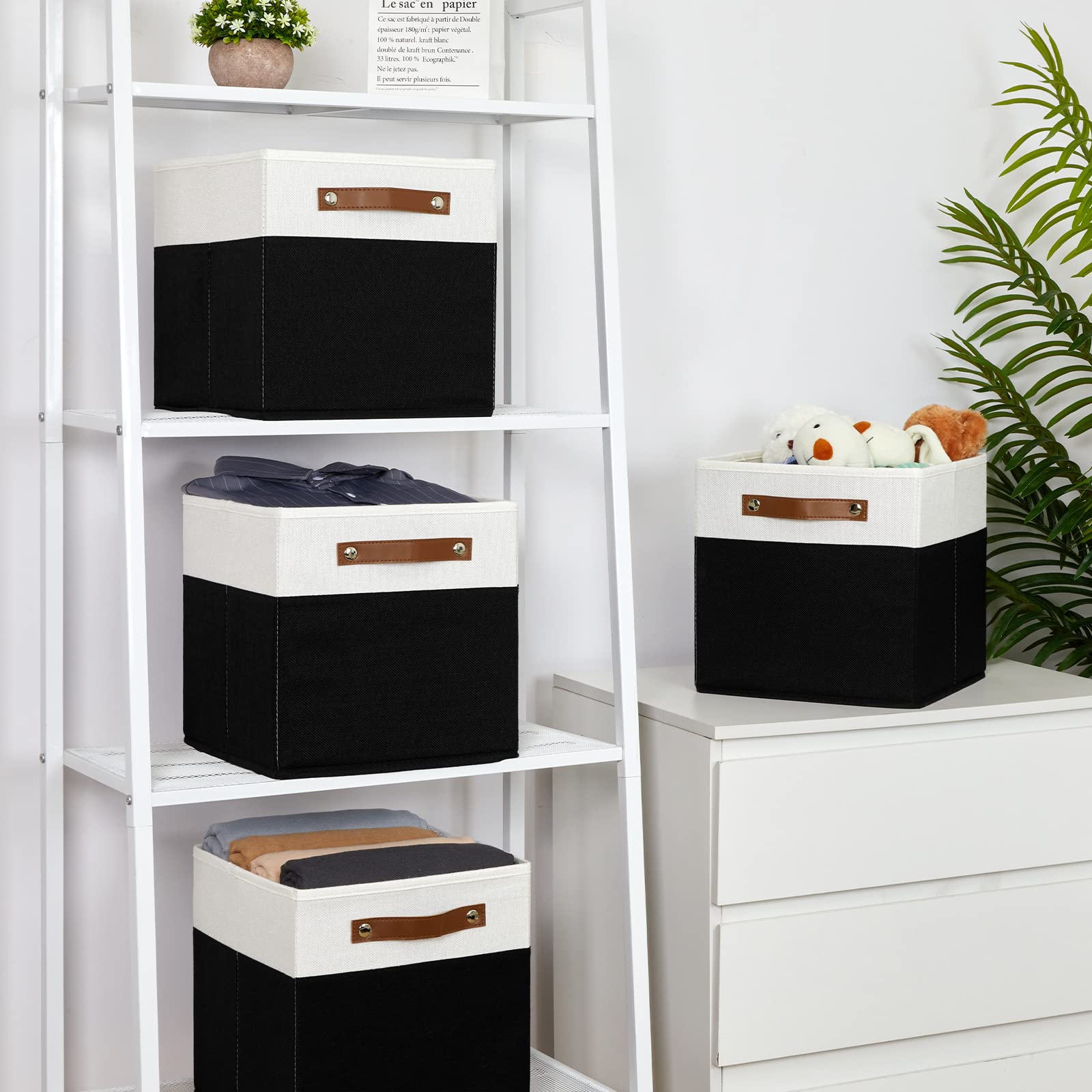 11 inch Cube Storage Bin 4 Pack Fabric Storage Cubes for Home