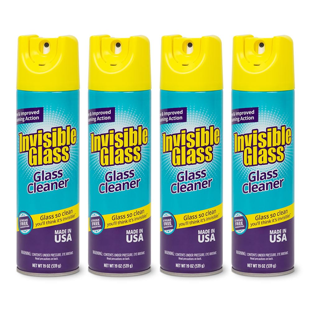 91160 4PK Premium Aerosol Glass and Window Foaming Cleaner Spray (76 Ounce)