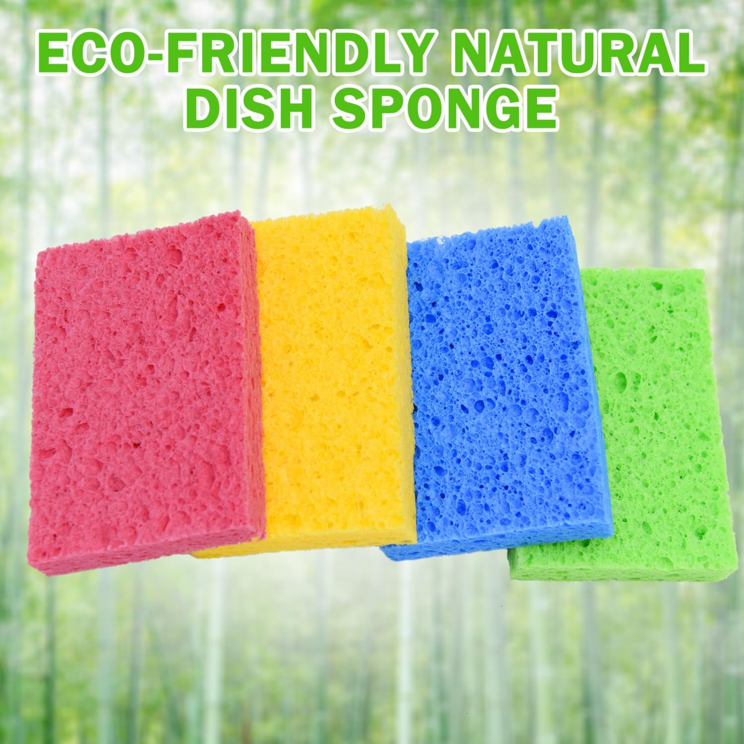 24 Pack Kitchen Sponges Natural Cellulose Compressed Sponges for Cleaning Reusable Dish Sponge Kitchen Non (24 Count)