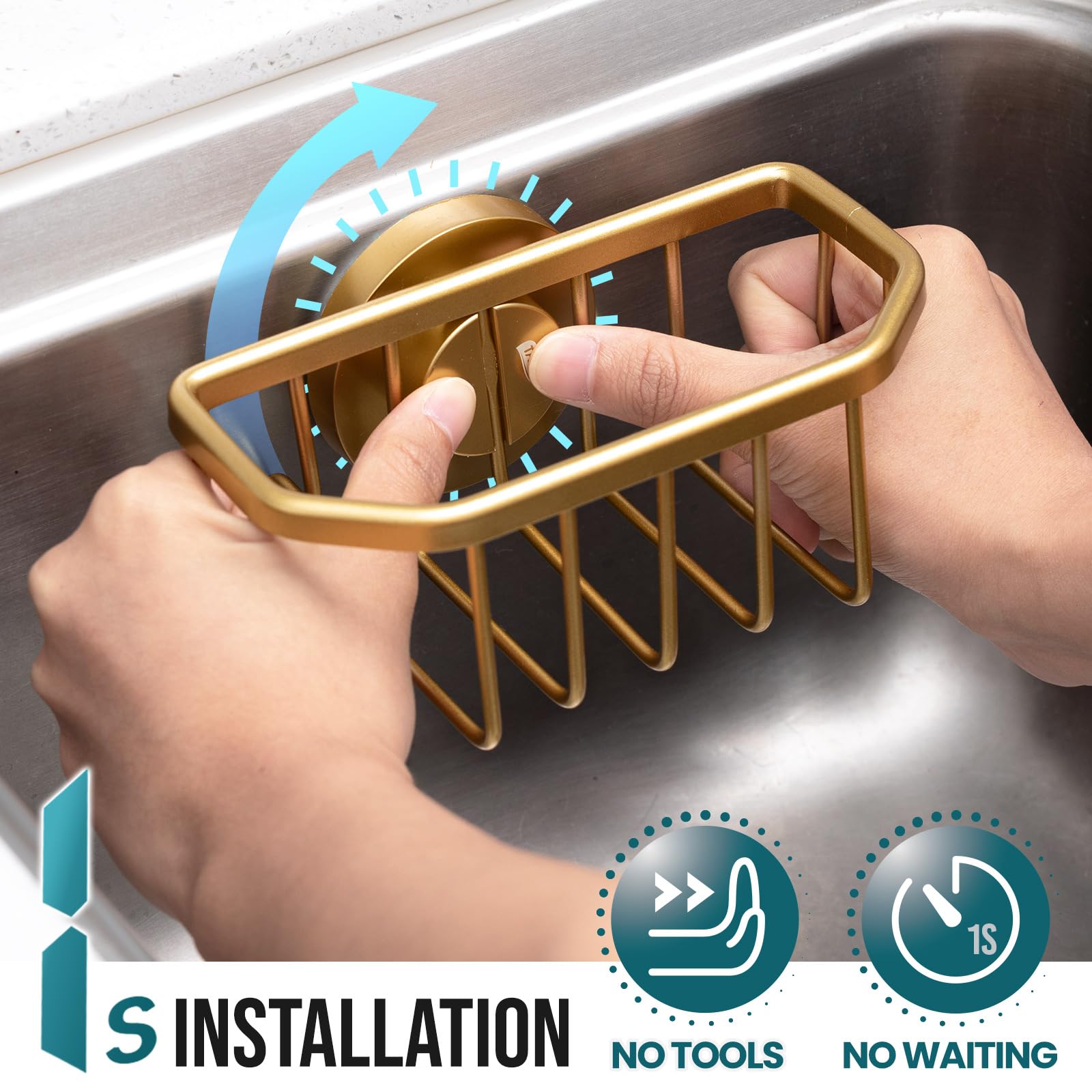 Sponge Holder for Kitchen Sink with Suction Cup