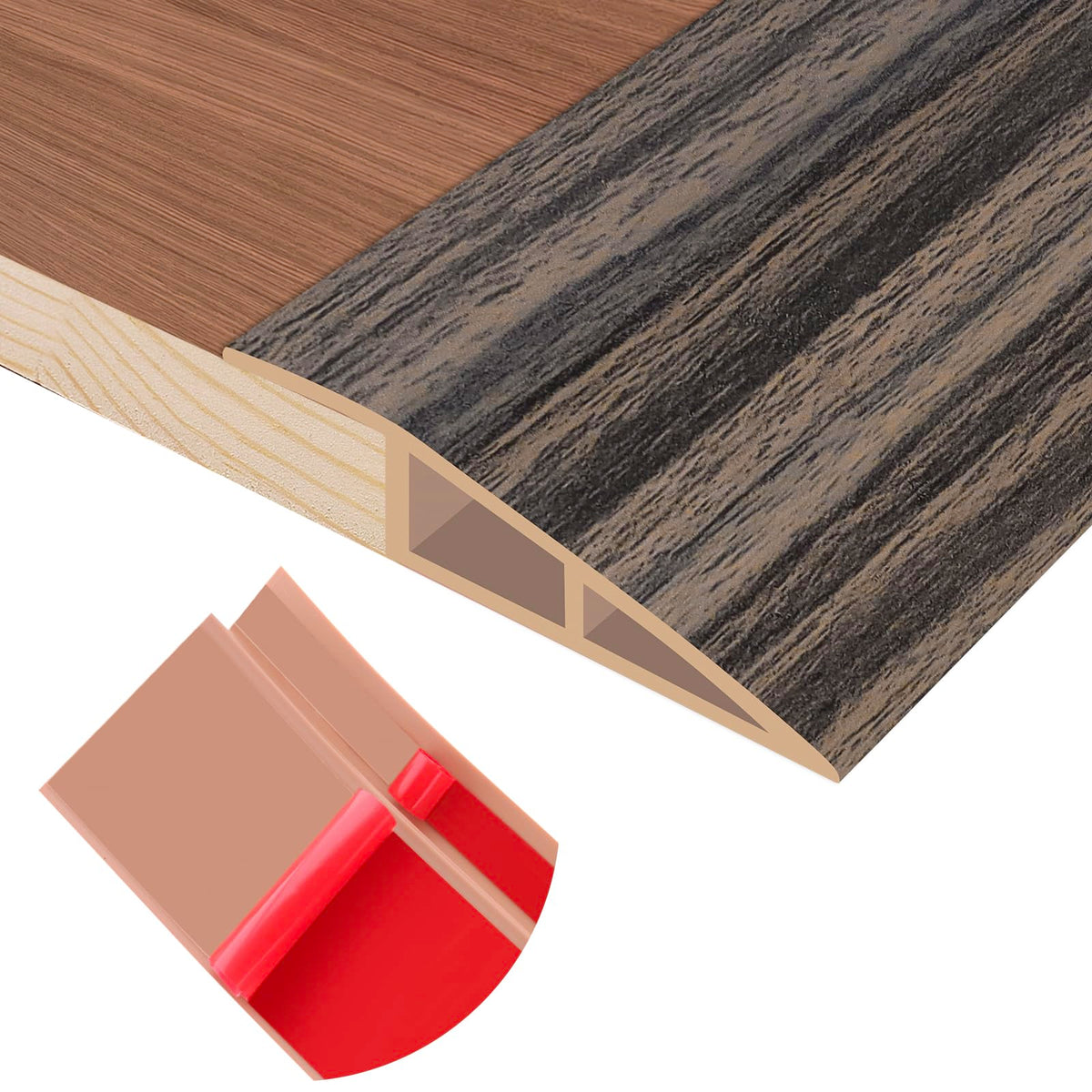 Floor Transition Strip Self Adhesive Vinyl Door Threshold Strip (10 Foot)